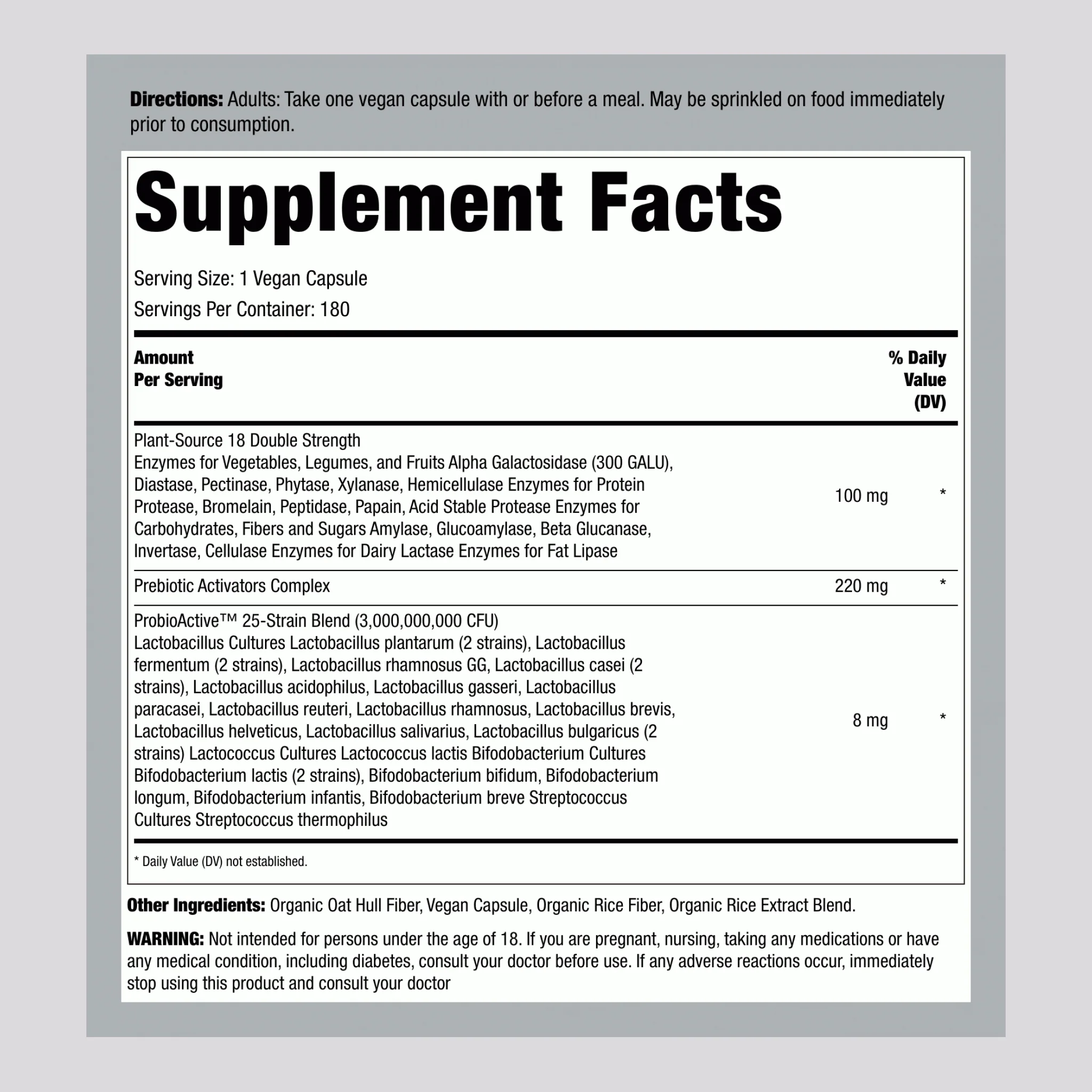 Advanced Enzyme System Double Strength All-Zyme, 180 Vegan Capsules - Image 2