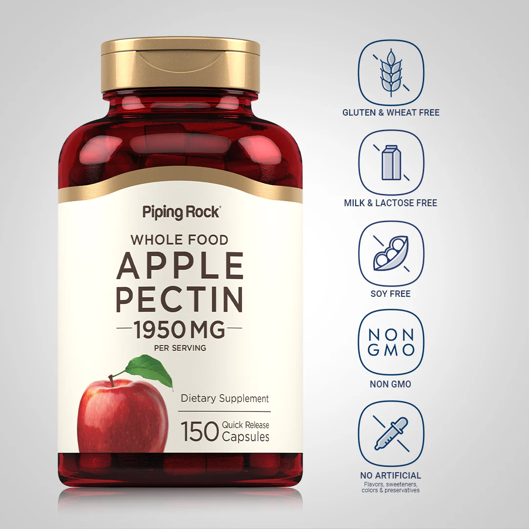 Apple Pectin, 1950 mg (per serving), 150 Quick Release Capsules - Image 5