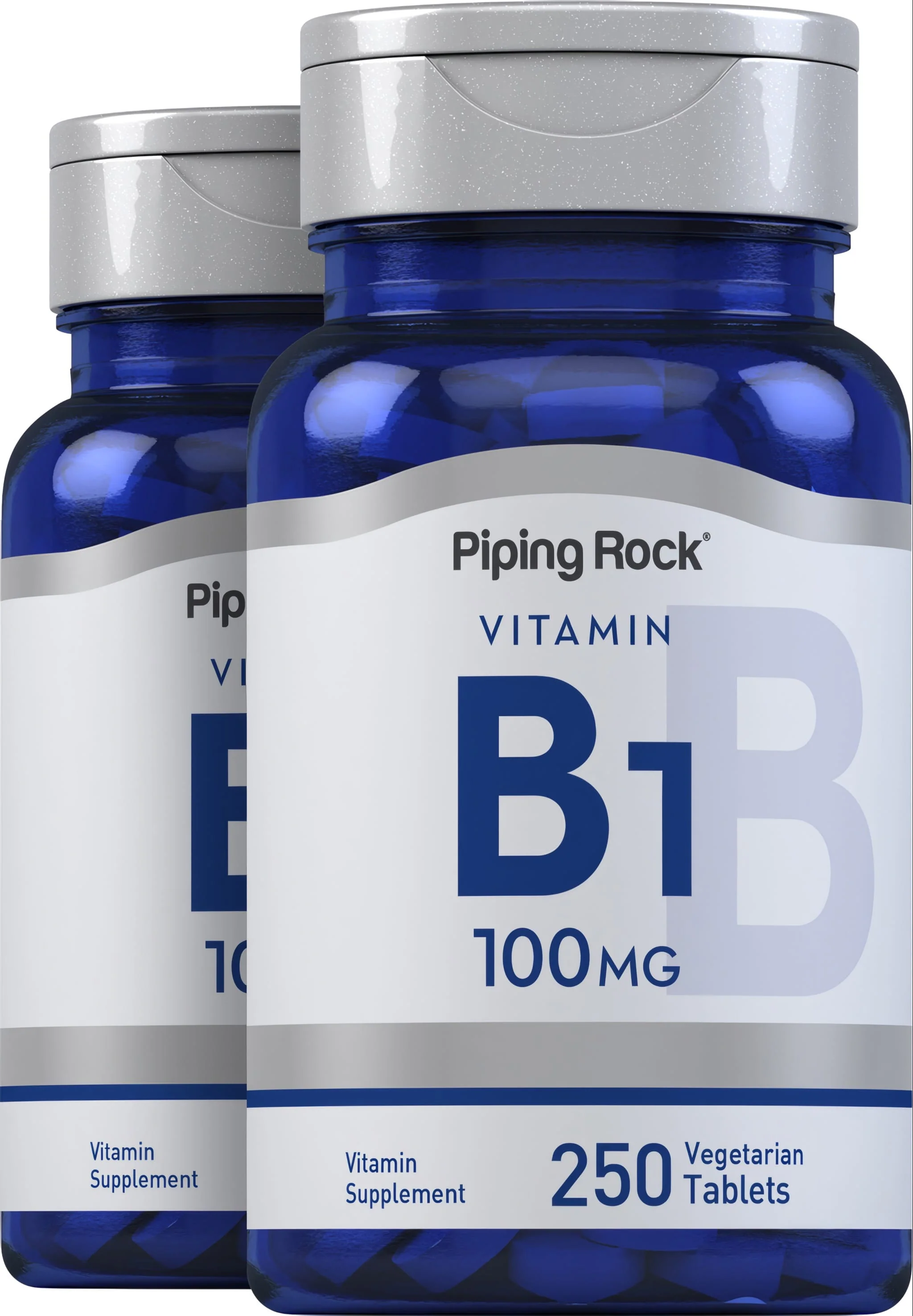 B-1 (Thiamin), 100 mg, 250 Vegetarian Tablets, 2 Bottles