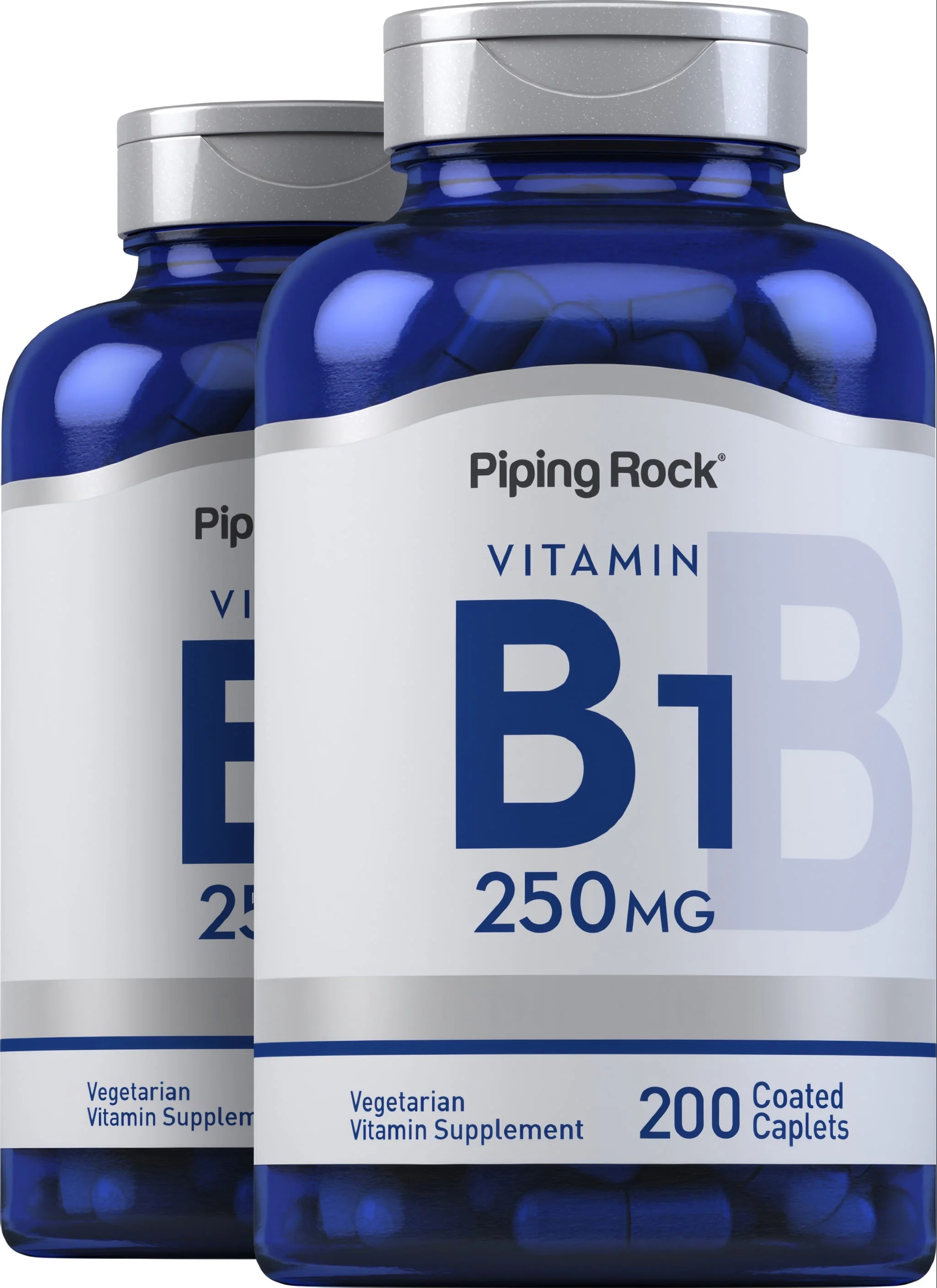 B-1 (Thiamin), 250 mg, 200 Coated Caplets, 2 Bottles