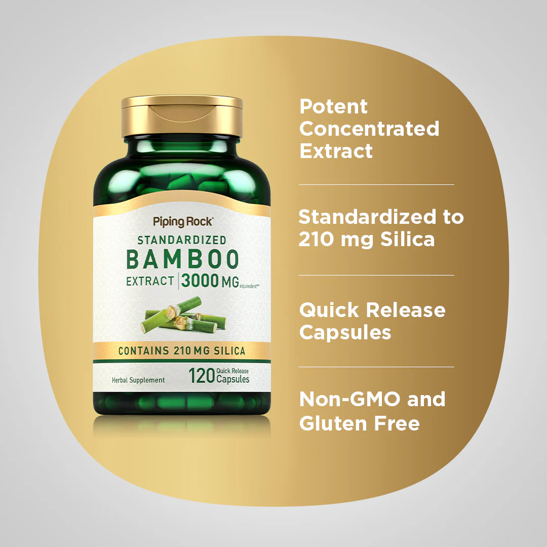 Bamboo Extract, 3000 mg, 120 Quick Release Capsules - Image 4