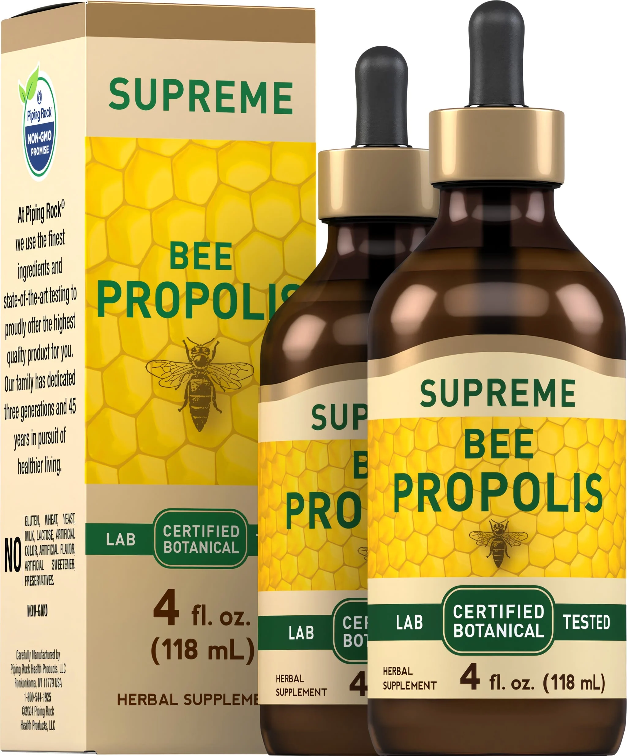 Bee Propolis, 4 fl oz (118 mL) Dropper Bottle, 2 Bottles