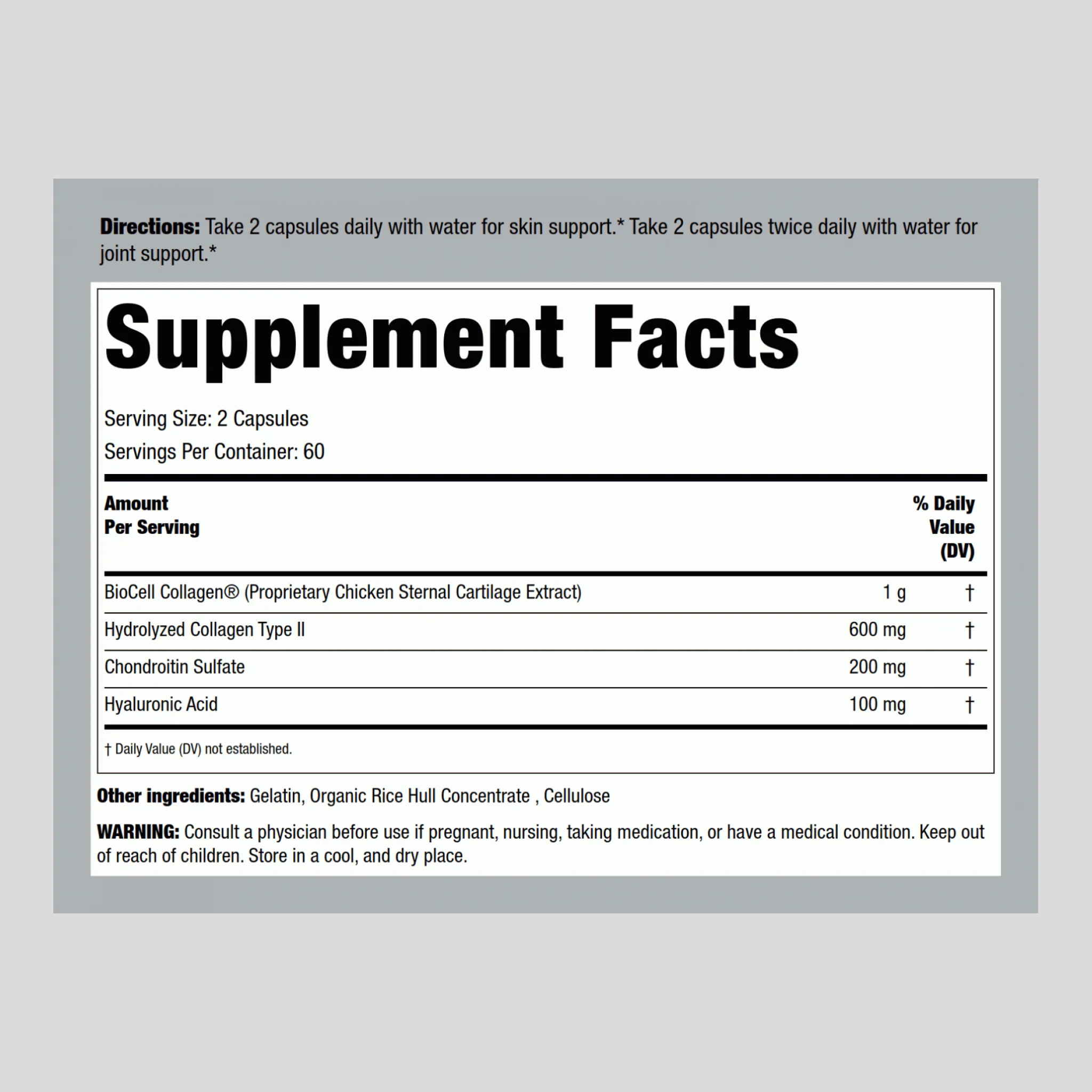 BioCell Collagen, 120 Capsules, 2  Bottles - Image 2