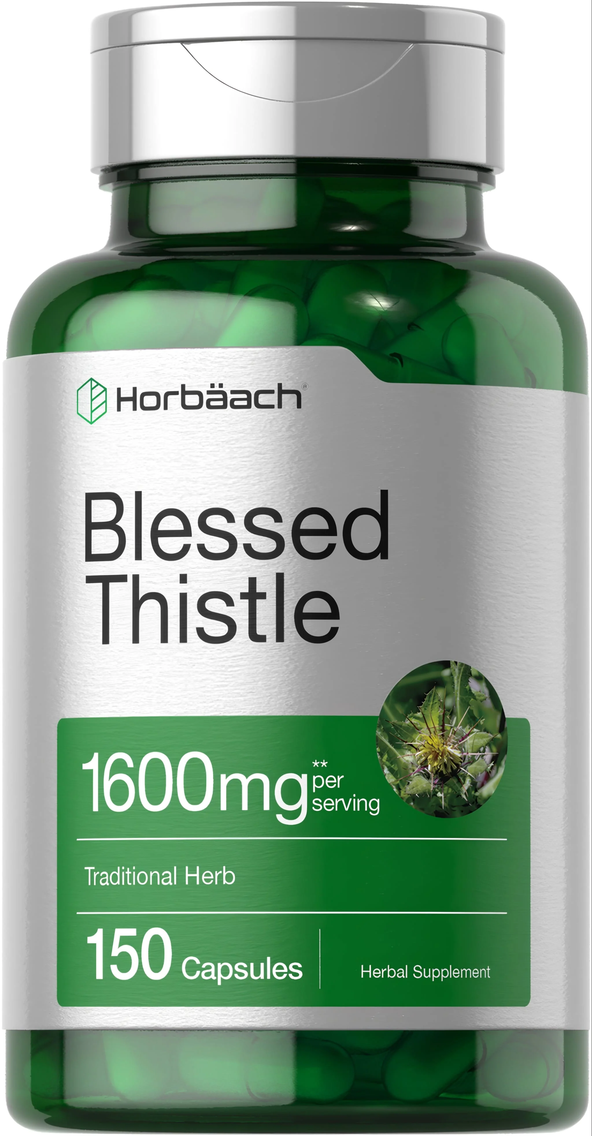 Blessed Thistle, 1600 mg (per serving), 150 Capsules