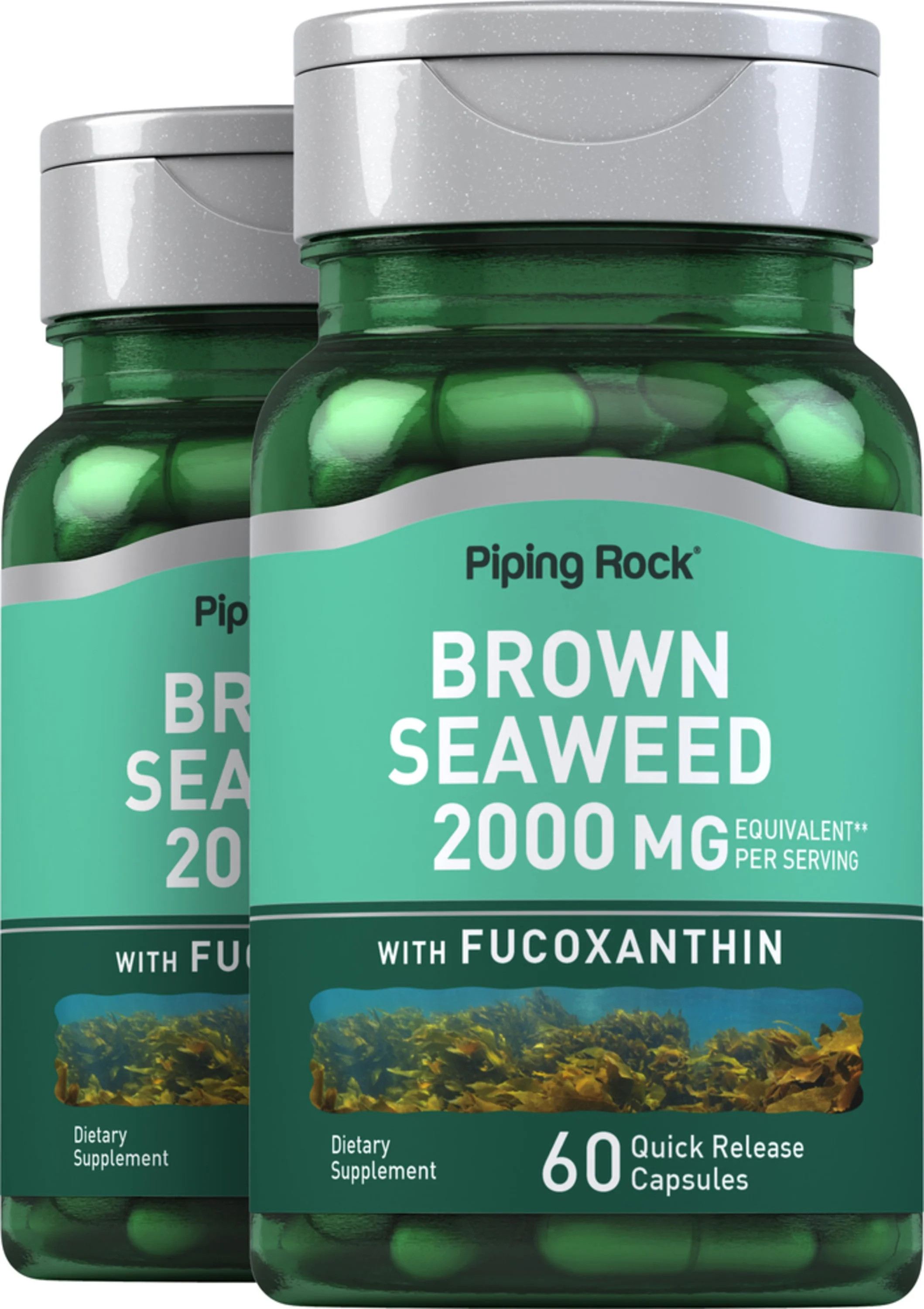 Brown Seaweed Plus (Wakame), 2000 mg (per serving), 60 Quick Release Capsules, 2 Bottles