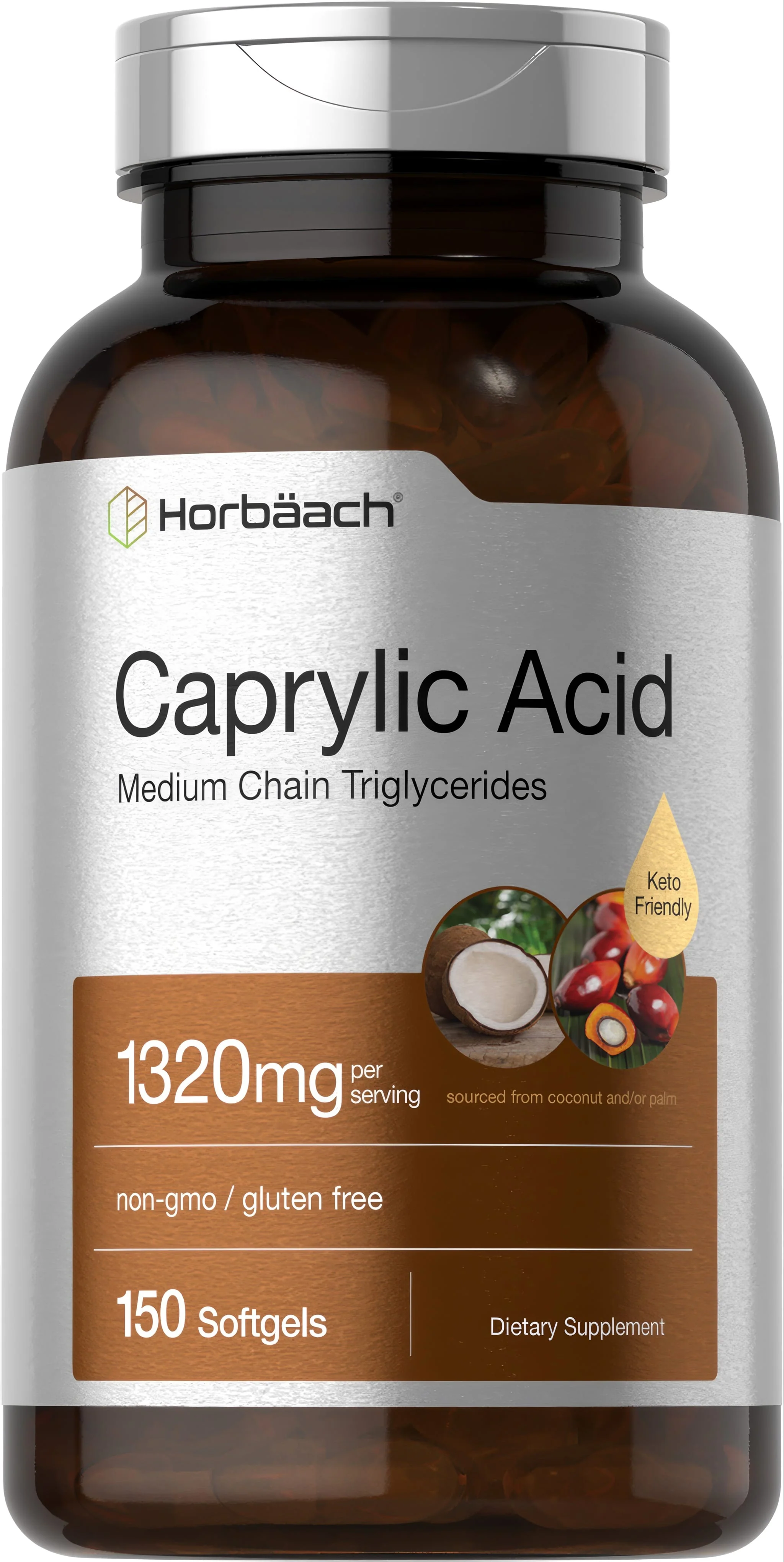 Caprylic Acid, 1320 mg (per serving), 150 Softgels