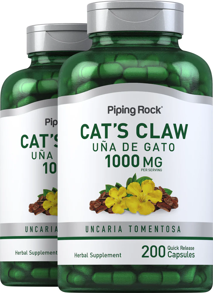 Cat's Claw (Una De Gato), 1000 mg (per serving), 200 Quick Release Capsules, 2  Bottles