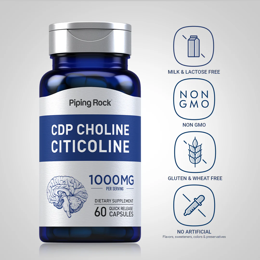 CDP Choline Citicoline, 1000 mg (per serving), 60 Quick Release Capsules - Image 5