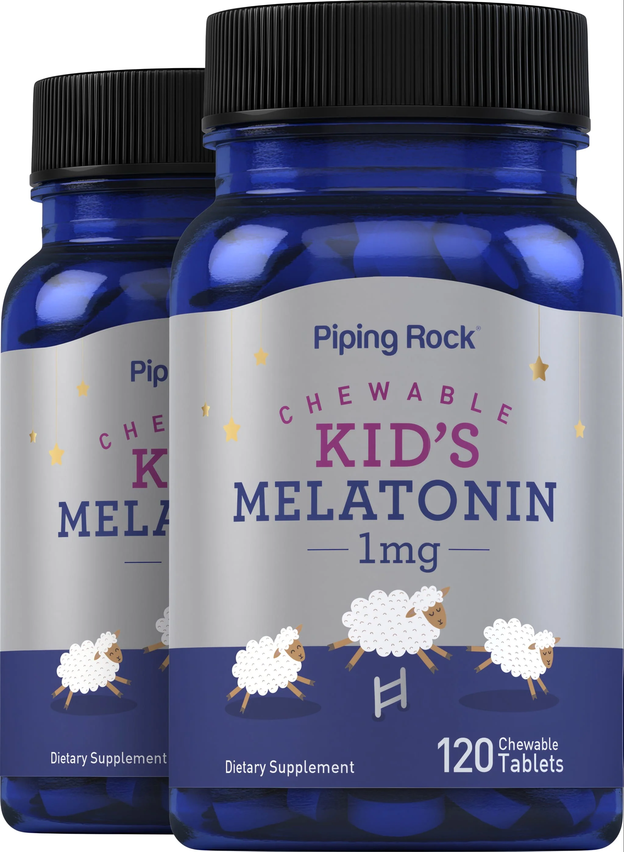 Chewable Kid's Melatonin, 1 mg, 120 Chewable Tablets, 2 Bottles