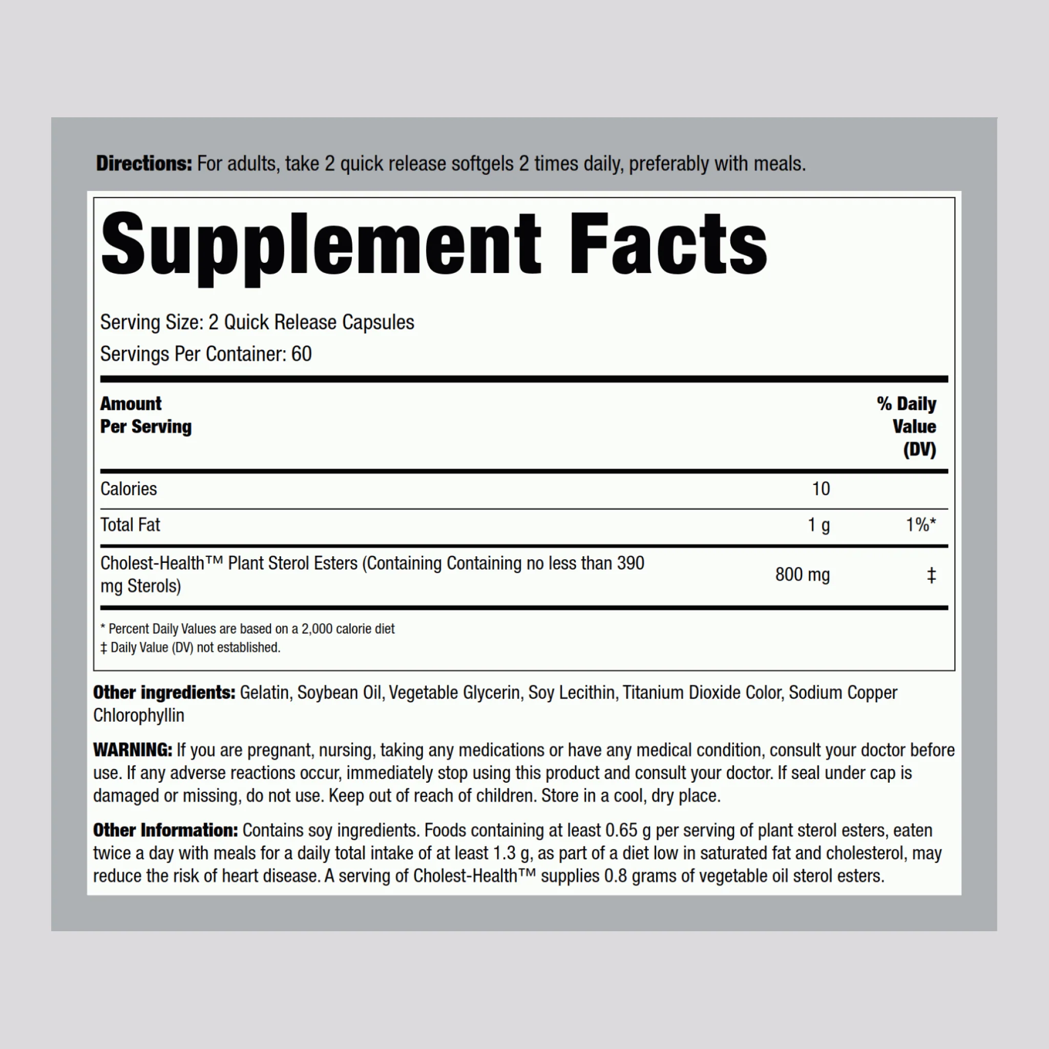 Cholest-Health, 120 Quick Release Softgels, 2 Bottles - Image 2