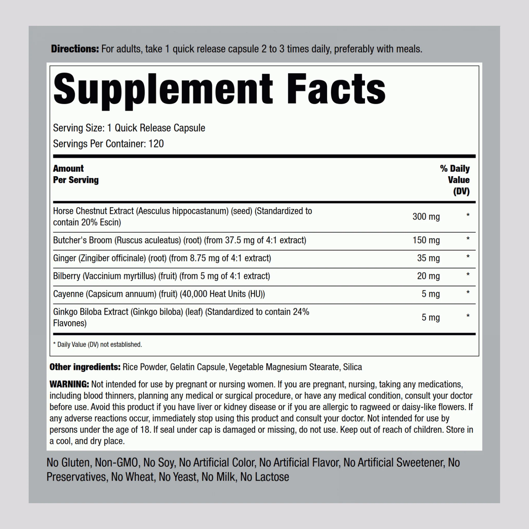 Circulation Complex (Double Strength), 120 Quick Release Capsules, 2 Bottles - Image 2