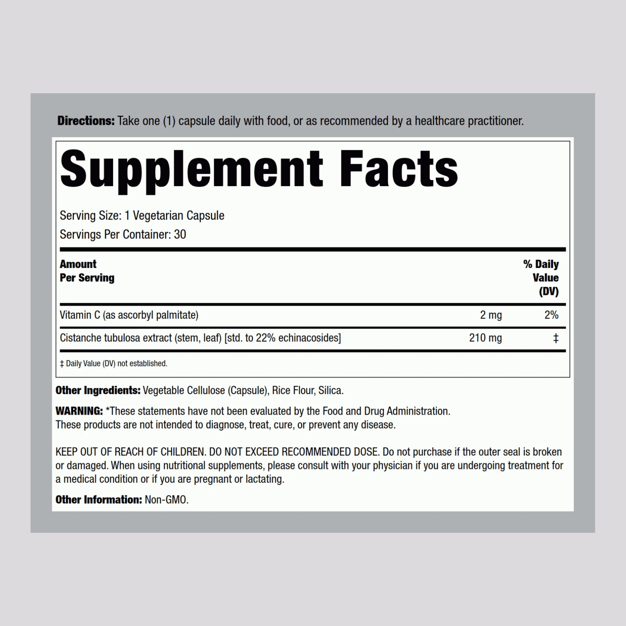 Cistanche Standardized, 30 Vegetarian Capsules - Image 2