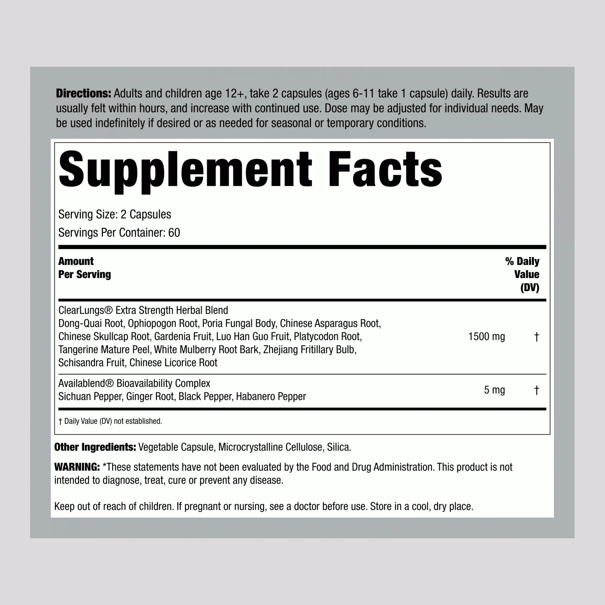 Clear Lungs Extra Strength, 120 Capsules - Image 2
