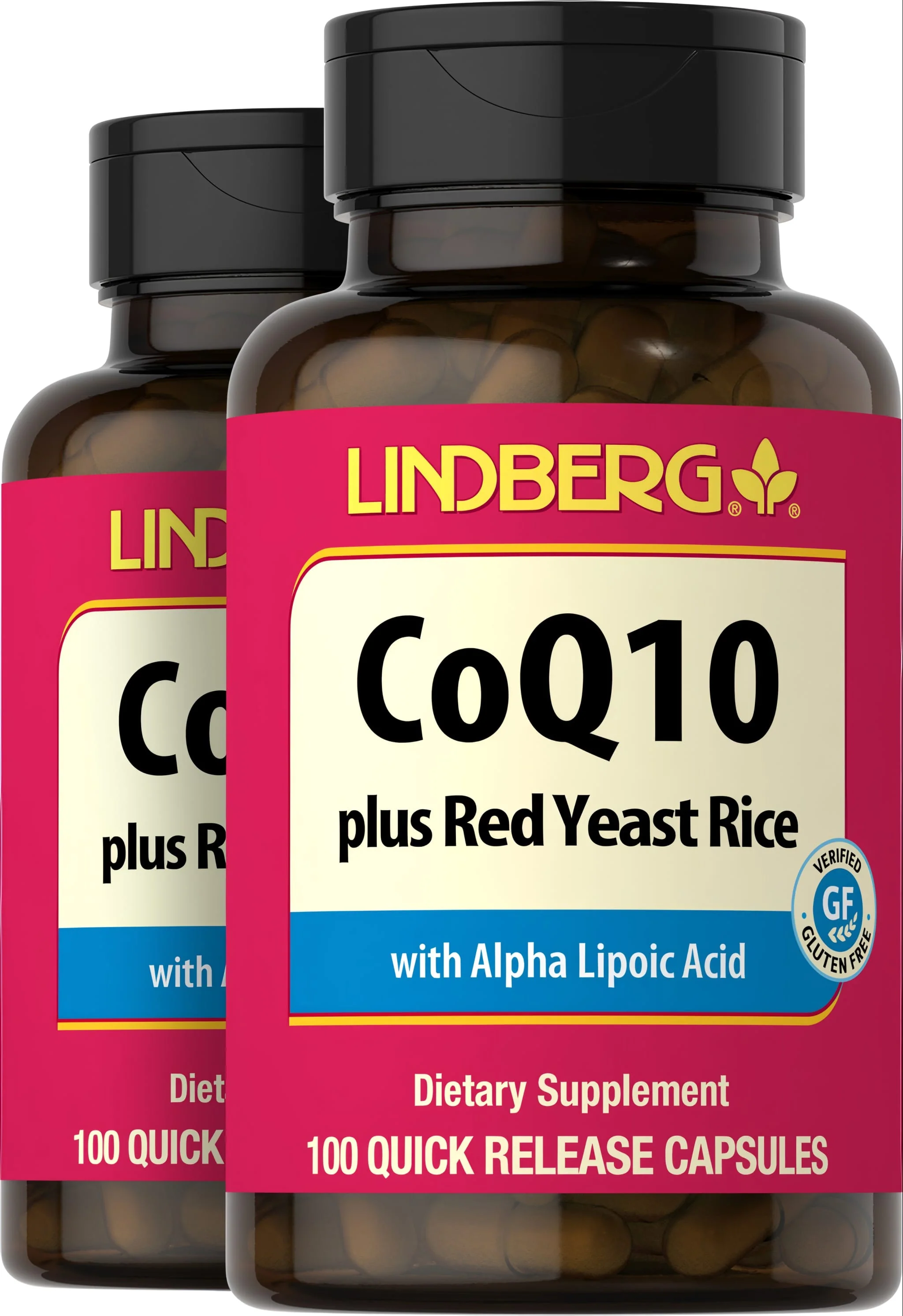 CoQ10 plus Red Yeast Rice, 100 Quick Release Capsules, 2 Bottles
