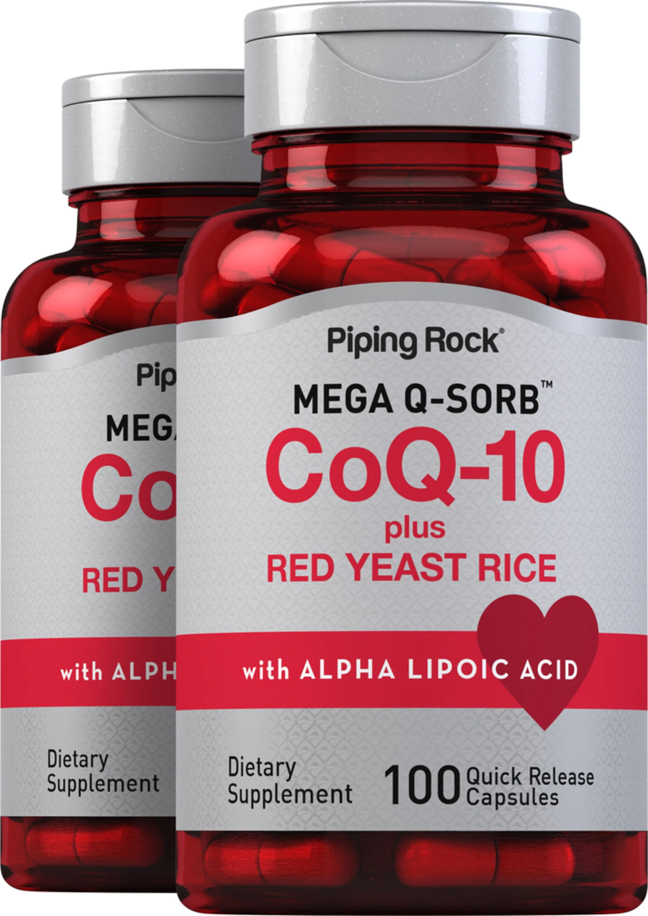 CoQ10 with Red Yeast Rice, 100 Quick Release Capsules, 2 Bottles