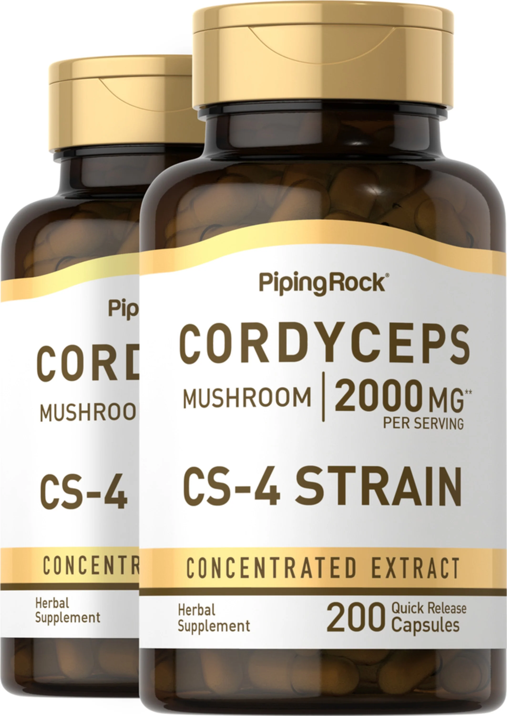 Cordyceps Mushroom, 2000 mg (per serving), 200 Quick Release Capsules, 2  Bottles