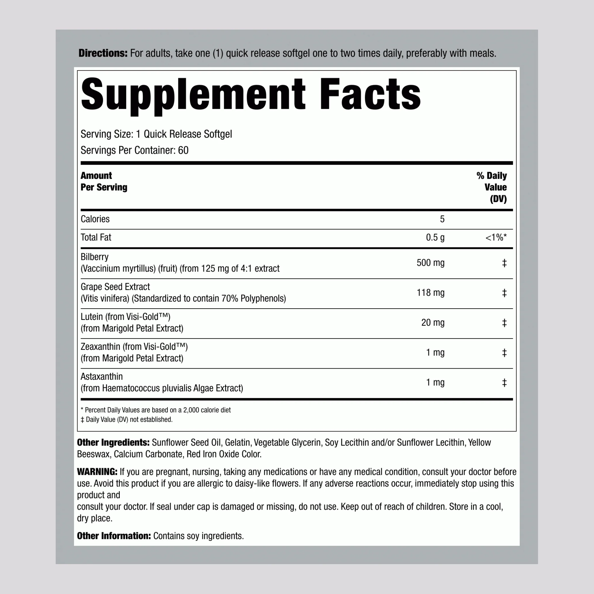 Eye Support with Lutein, 60 Quick Release Softgels, 2 Bottles - Image 2