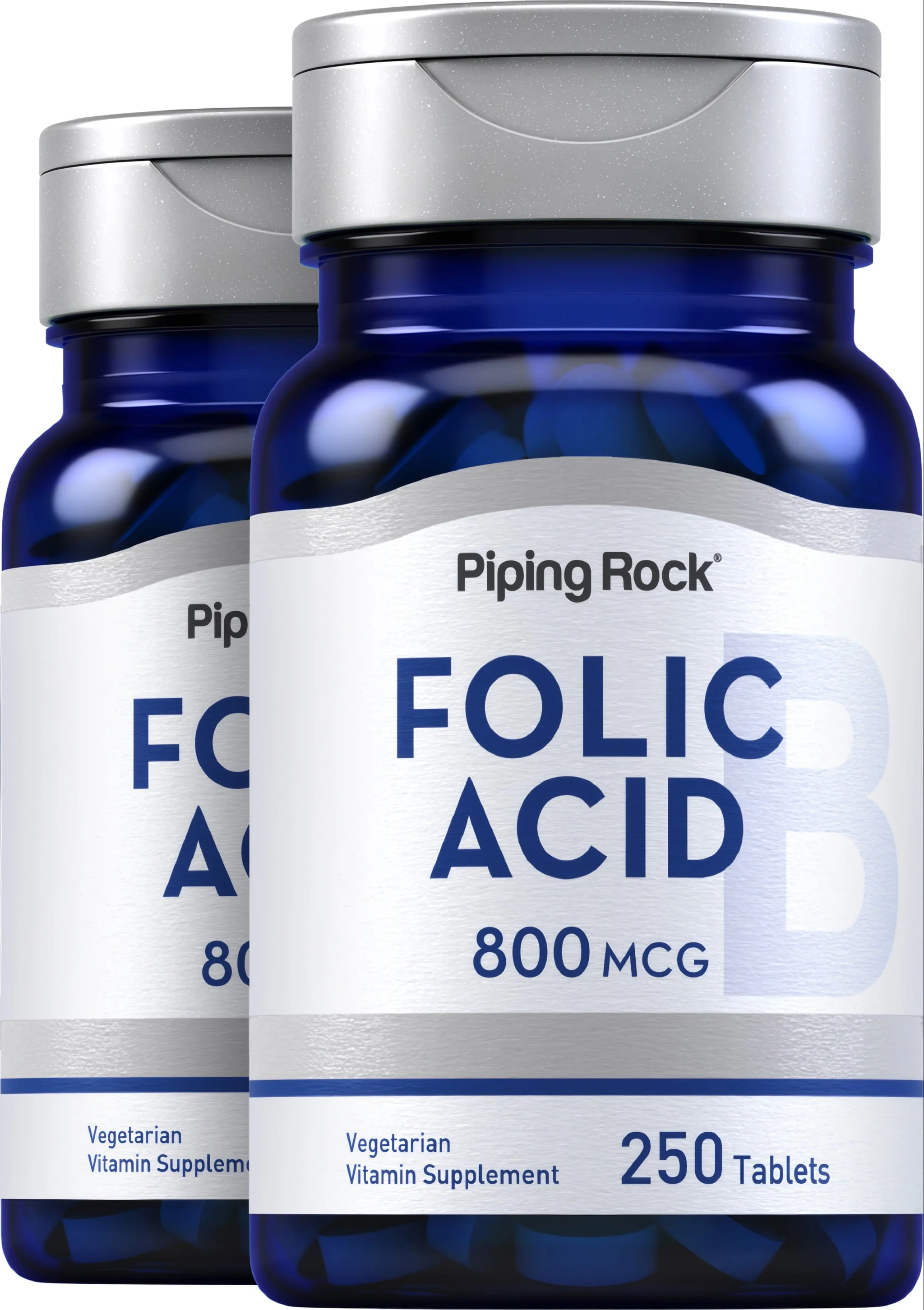 Folic Acid, 800 mcg, 250 Tablets, 2 Bottles