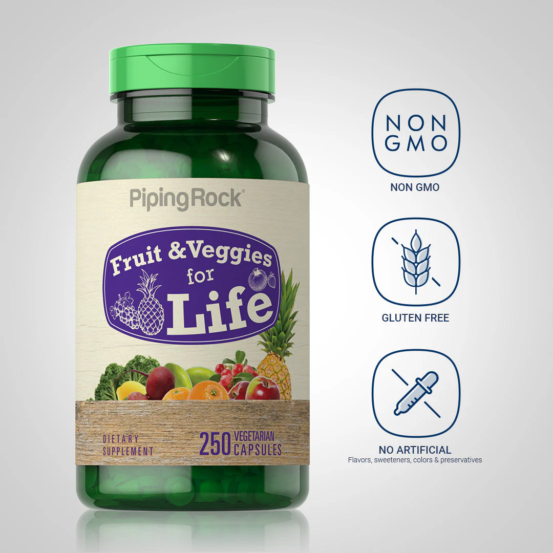 Fruit & Veggies for Life, 250 Vegetarian Capsules - Image 4