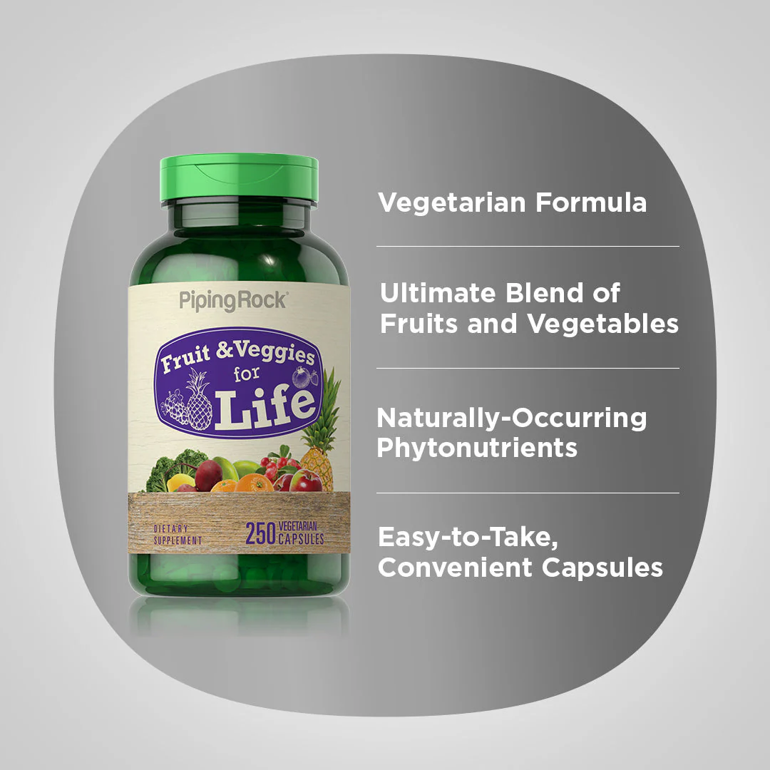 Fruit & Veggies for Life, 250 Vegetarian Capsules - Image 5