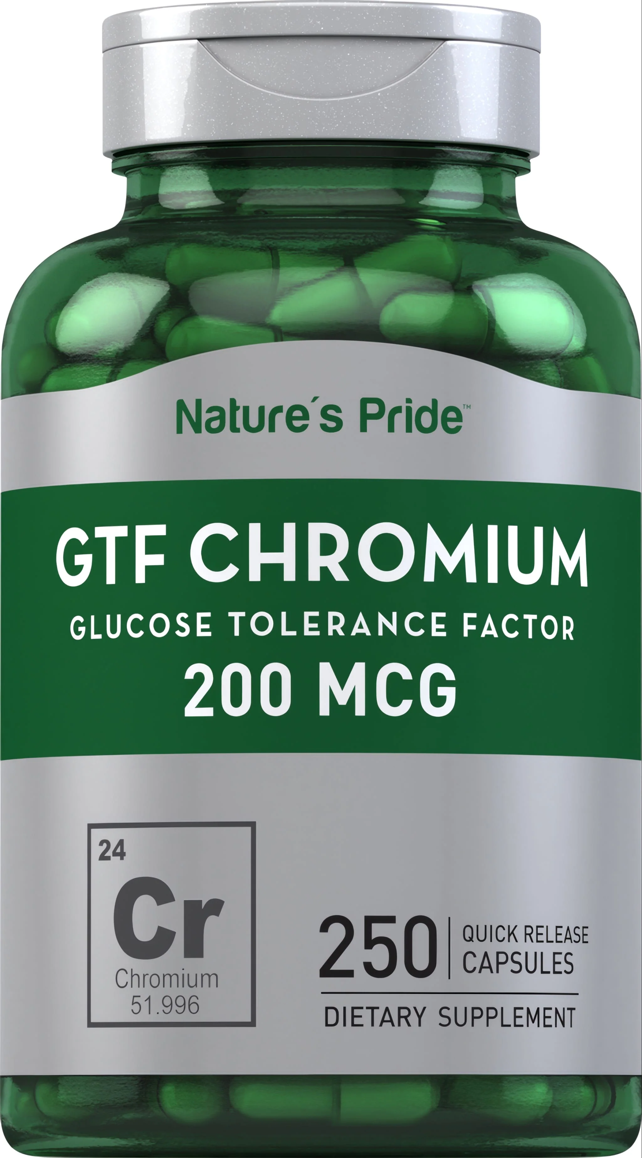 GTF Chromium, 200 mcg, 250 Quick Release Capsules