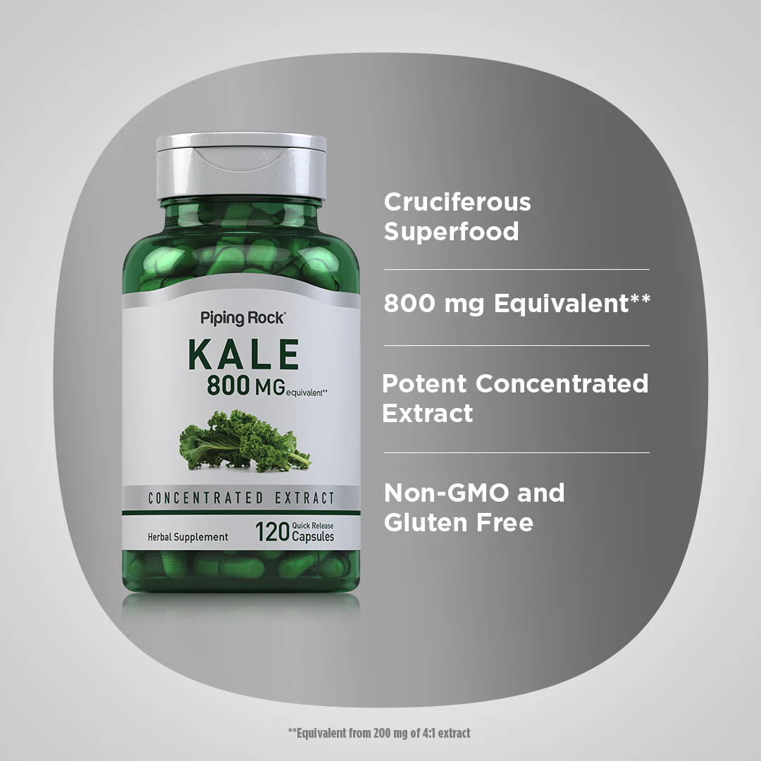 Kale, 800 mg, 120 Quick Release Capsules - Image 11