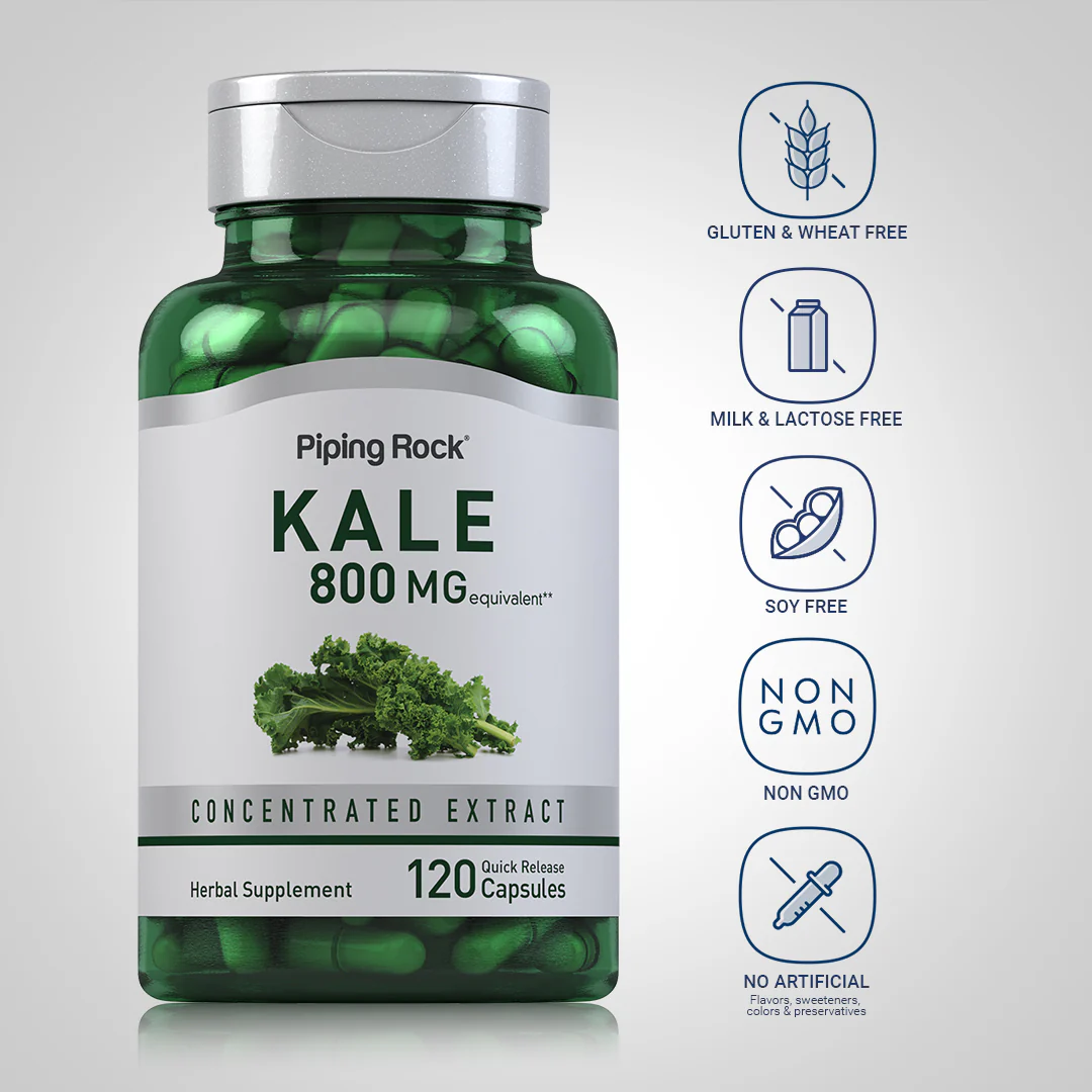 Kale, 800 mg, 120 Quick Release Capsules - Image 12