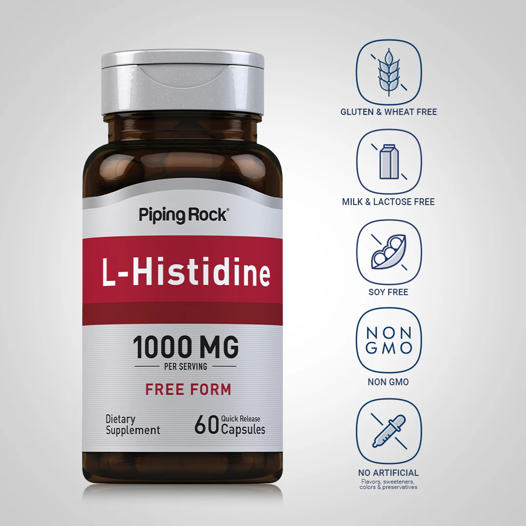L-Histidine, 1000 mg (per serving), 60 Quick Release Capsules - Image 6