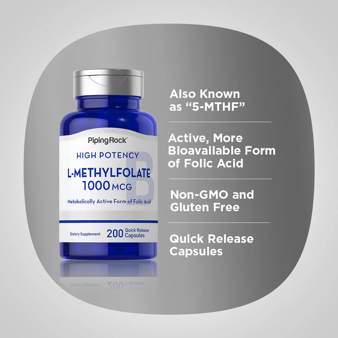L-Methylfolate, 1000 mcg, 200 Quick Release Capsules - Image 4