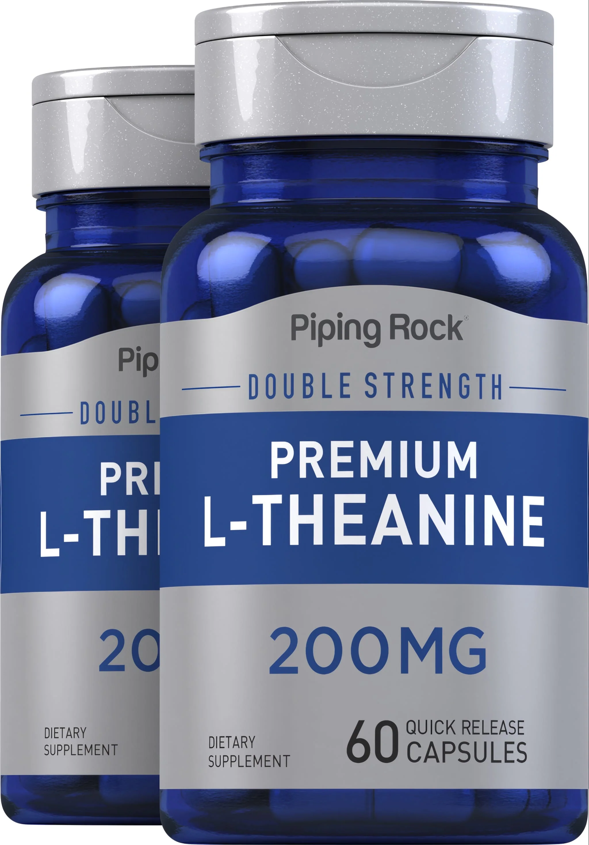 L-Theanine, 200 mg, 60 Quick Release Capsules, 2 Bottles