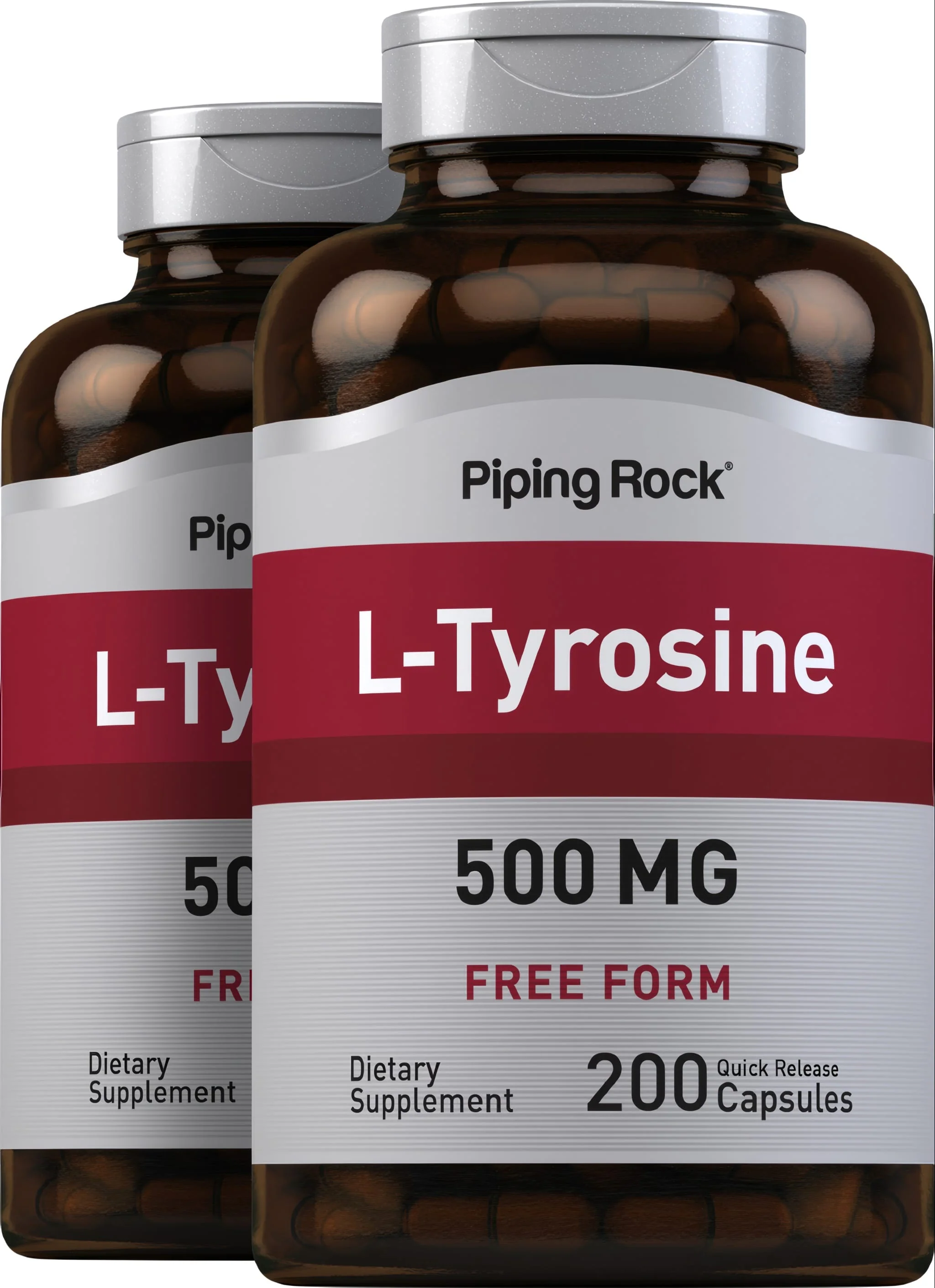 L-Tyrosine, 500 mg, 200 Quick Release Capsules, 2 Bottles