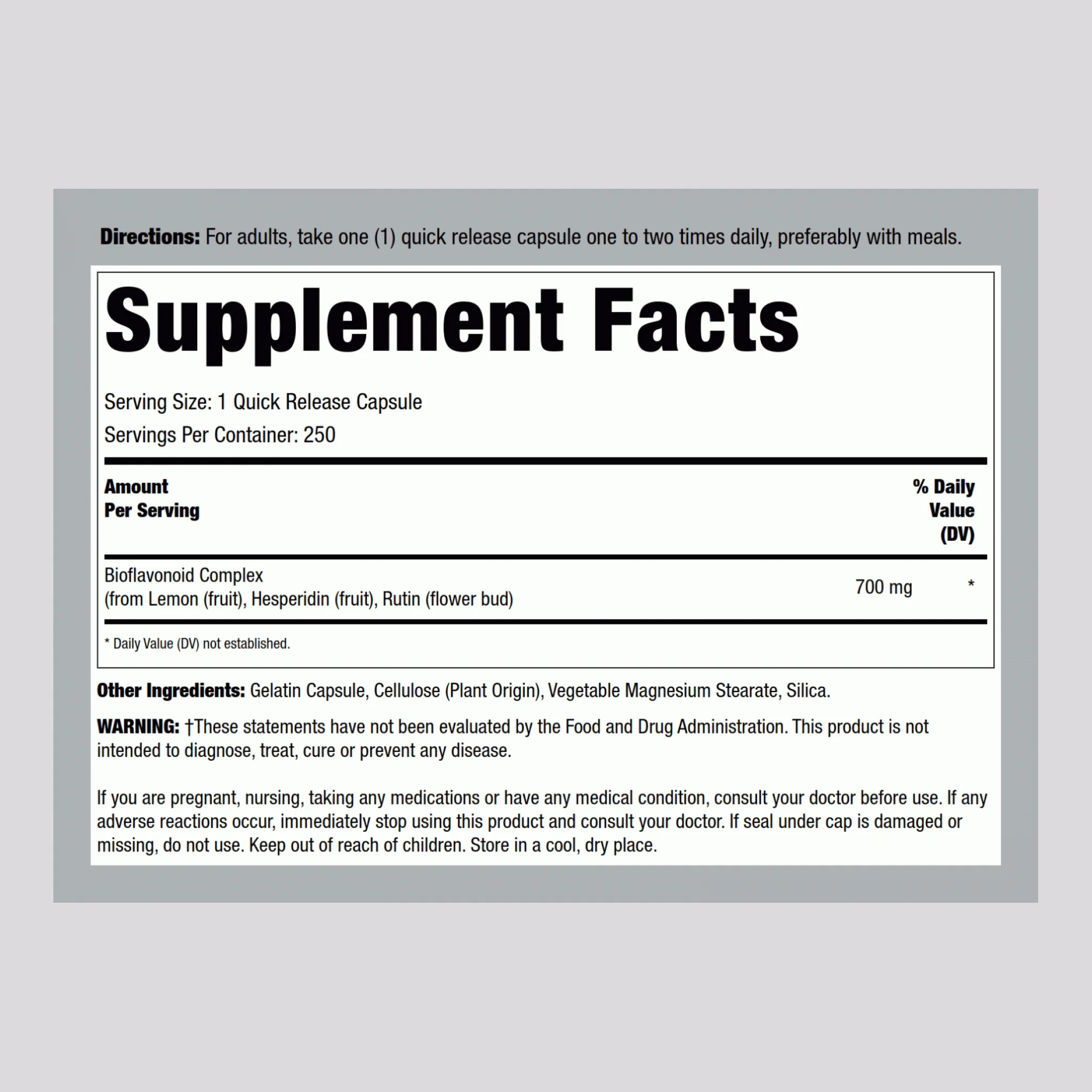 Lemon Bioflavonoid Complex, 700 mg, 250 Quick Release Capsules, 2 Bottles - Image 2