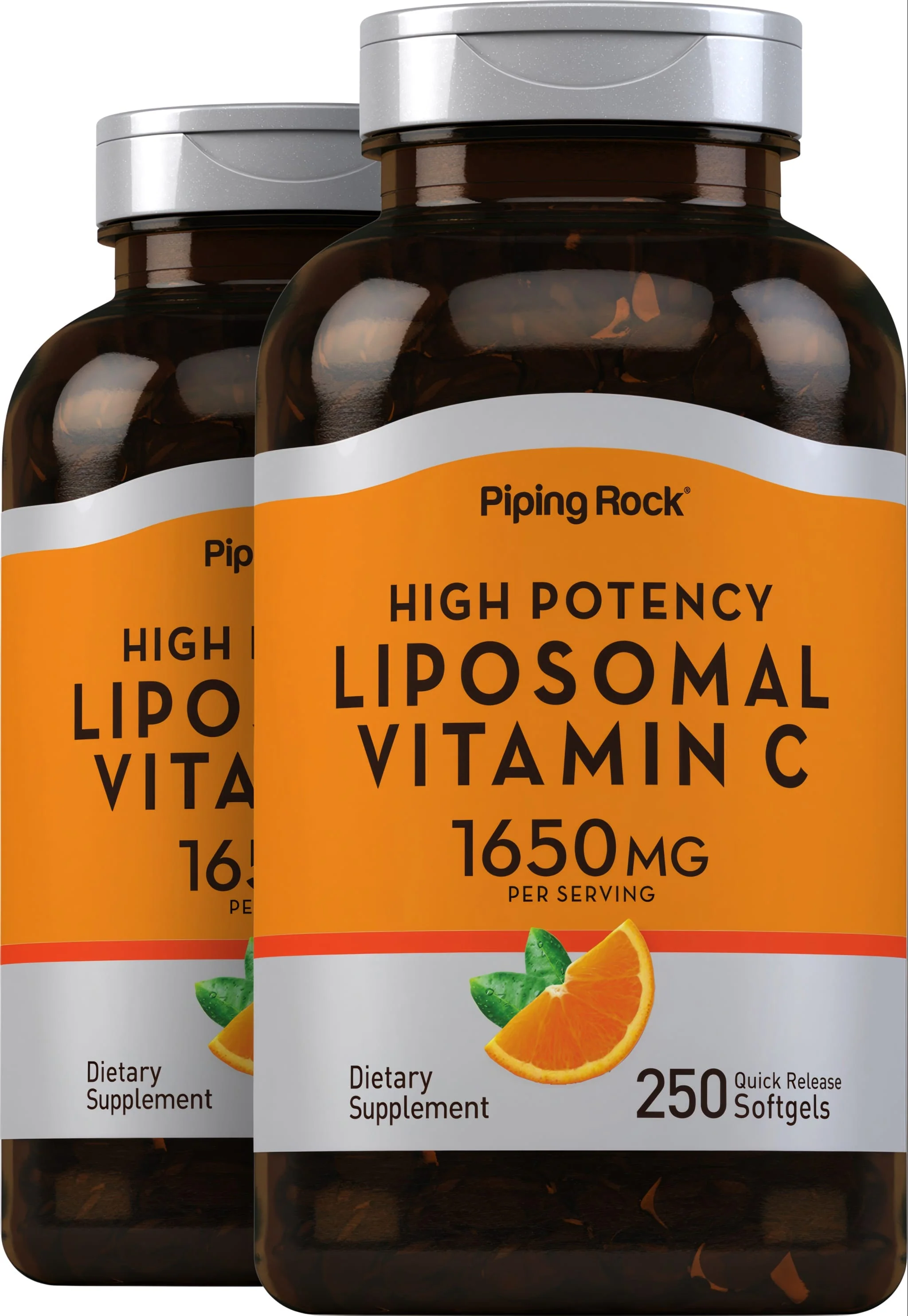 Liposomal Vitamin C Complex, 1650 mg (per serving), 250 Quick Release Softgels, 2 Bottles
