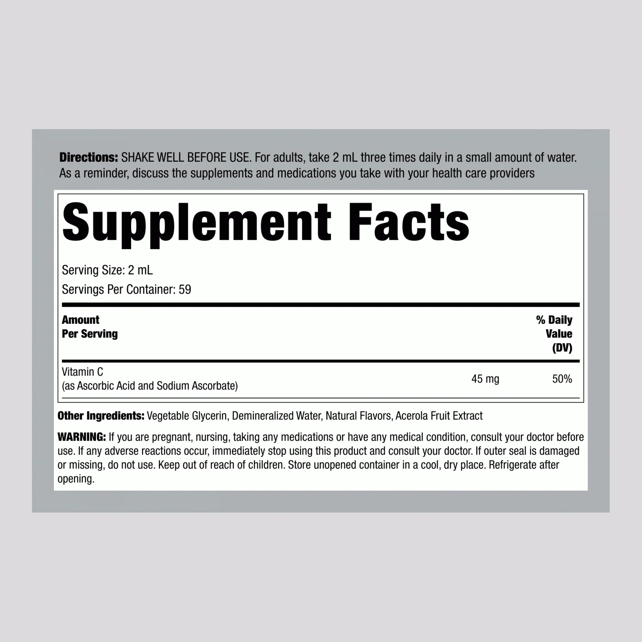 Liquid Vitamin C (Natural Orange), 4 fl oz (118 mL) Dropper Bottle - Image 2