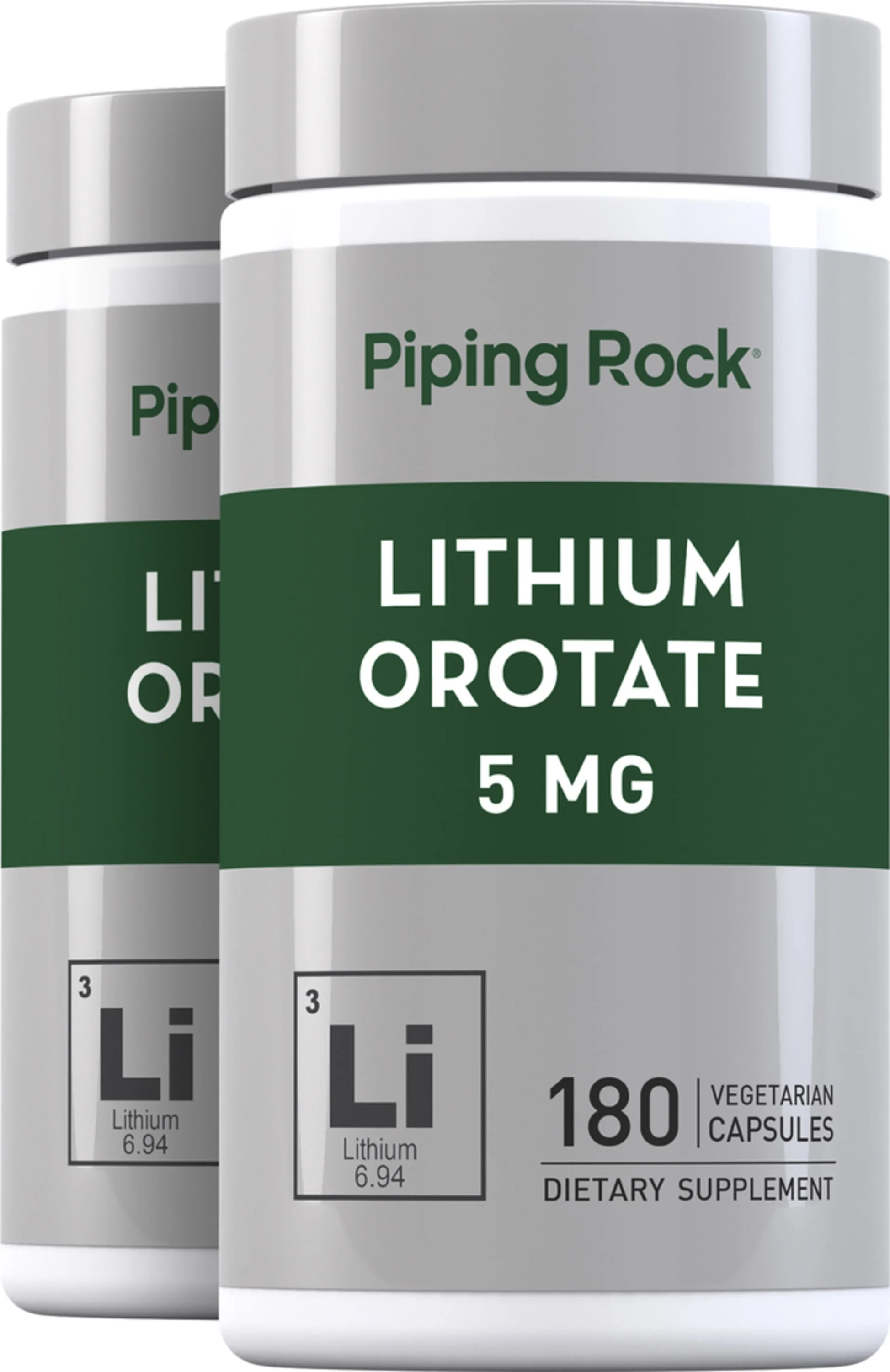 Lithium Orotate, 5 mg, 180 Quick Release Capsules, 2 Bottles