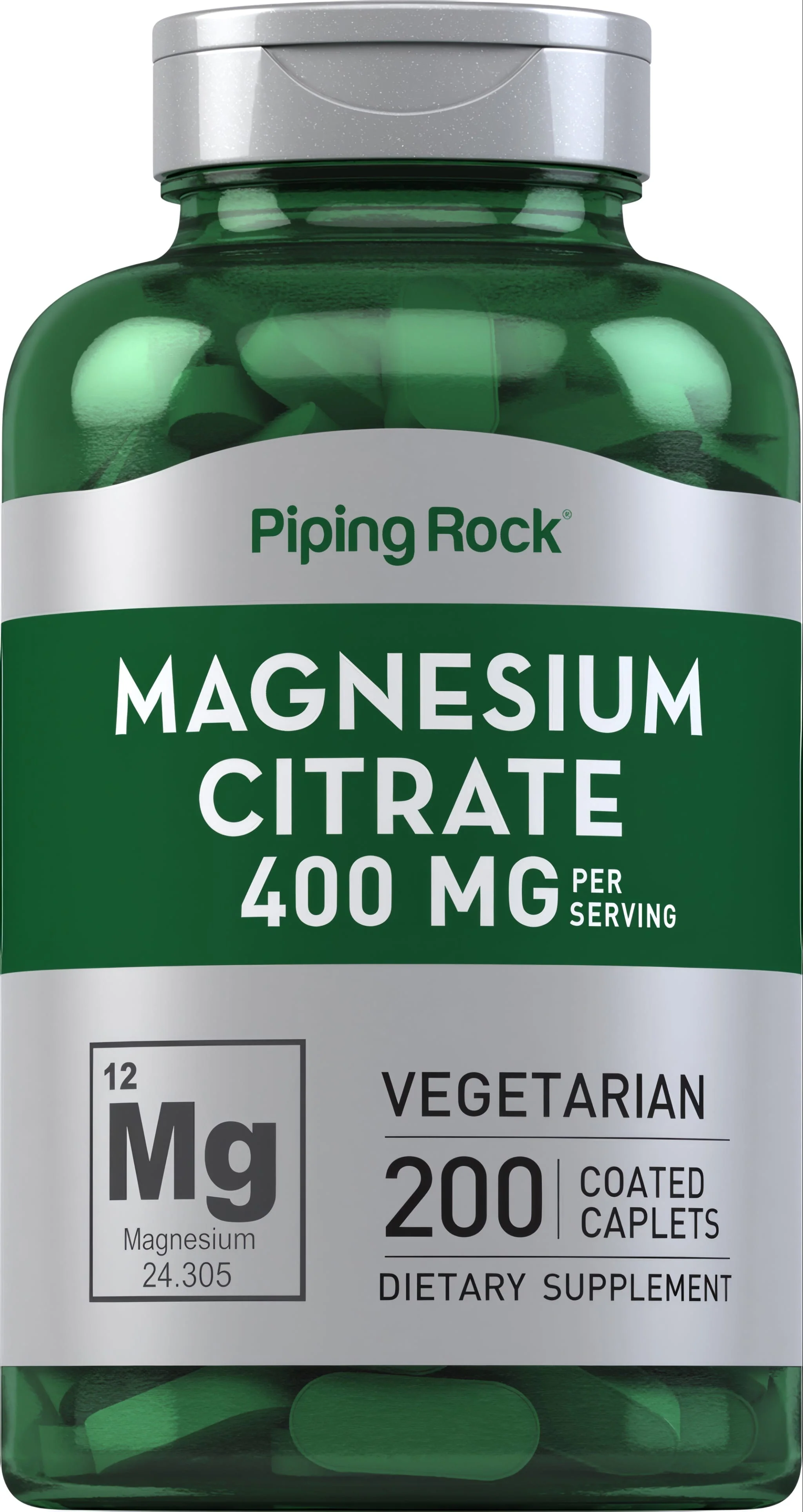 Magnesium Citrate, 400 mg (per serving), 200 Coated Caplets