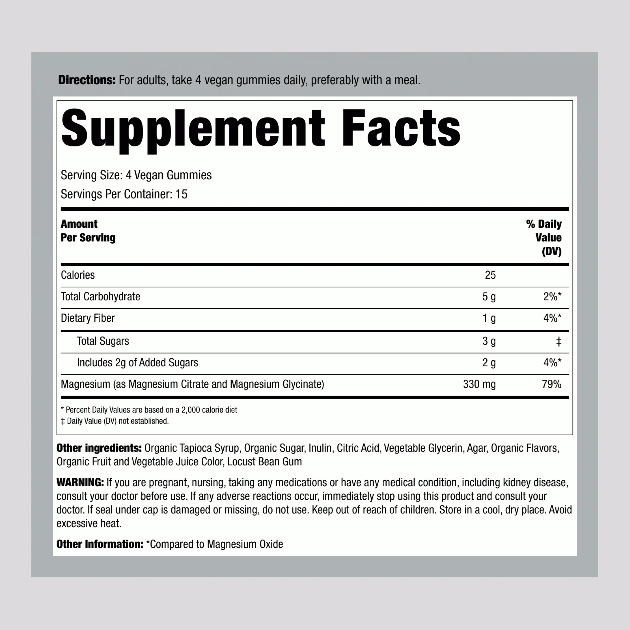 Magnesium Citrate & Glycinate (Raspberry Lemon), 330 mg (per serving), 60 Vegan Gummies, 2 Bottles - Image 2