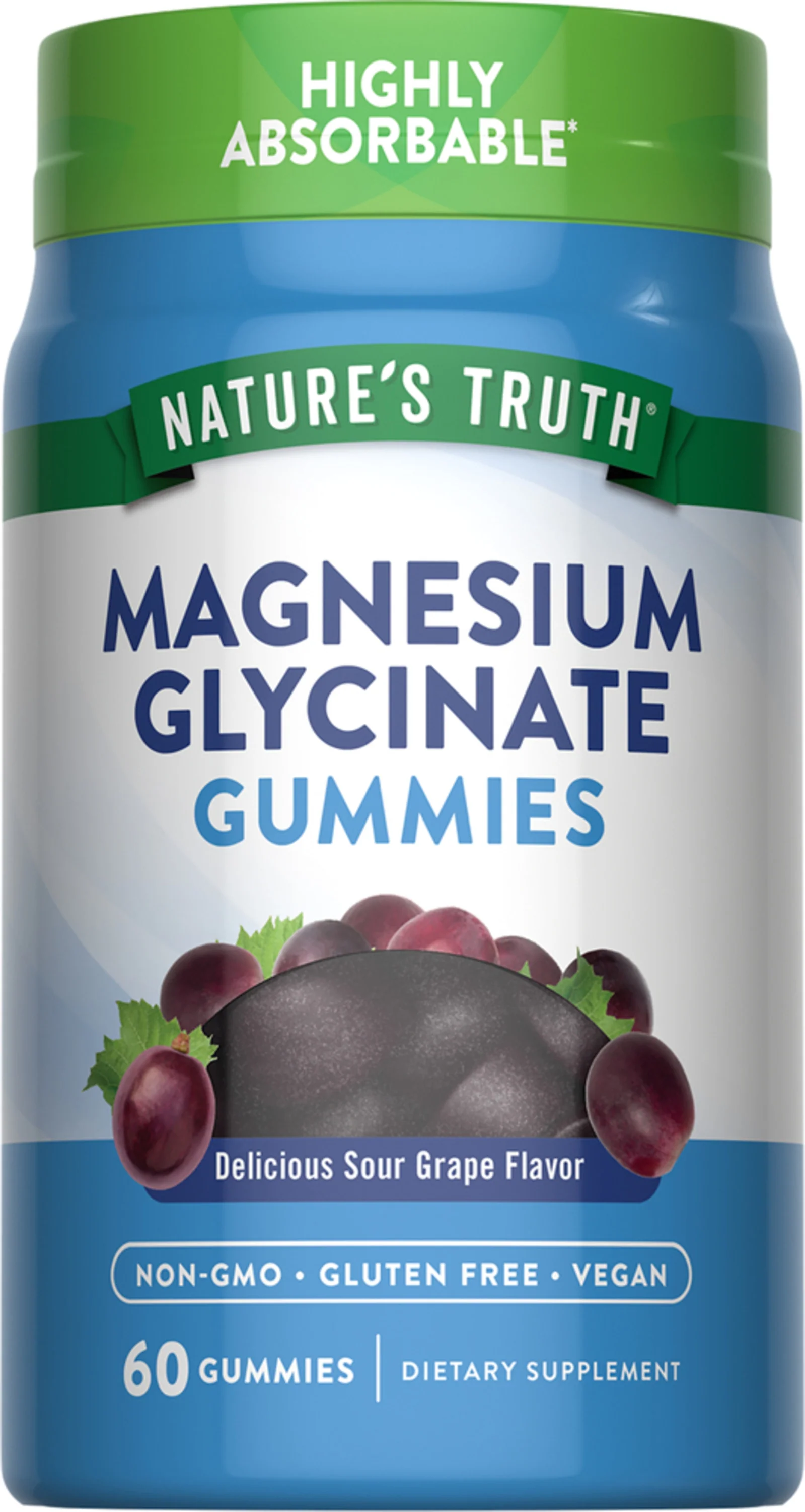 Magnesium Glycinate (Sour Grape), 60 Gummies