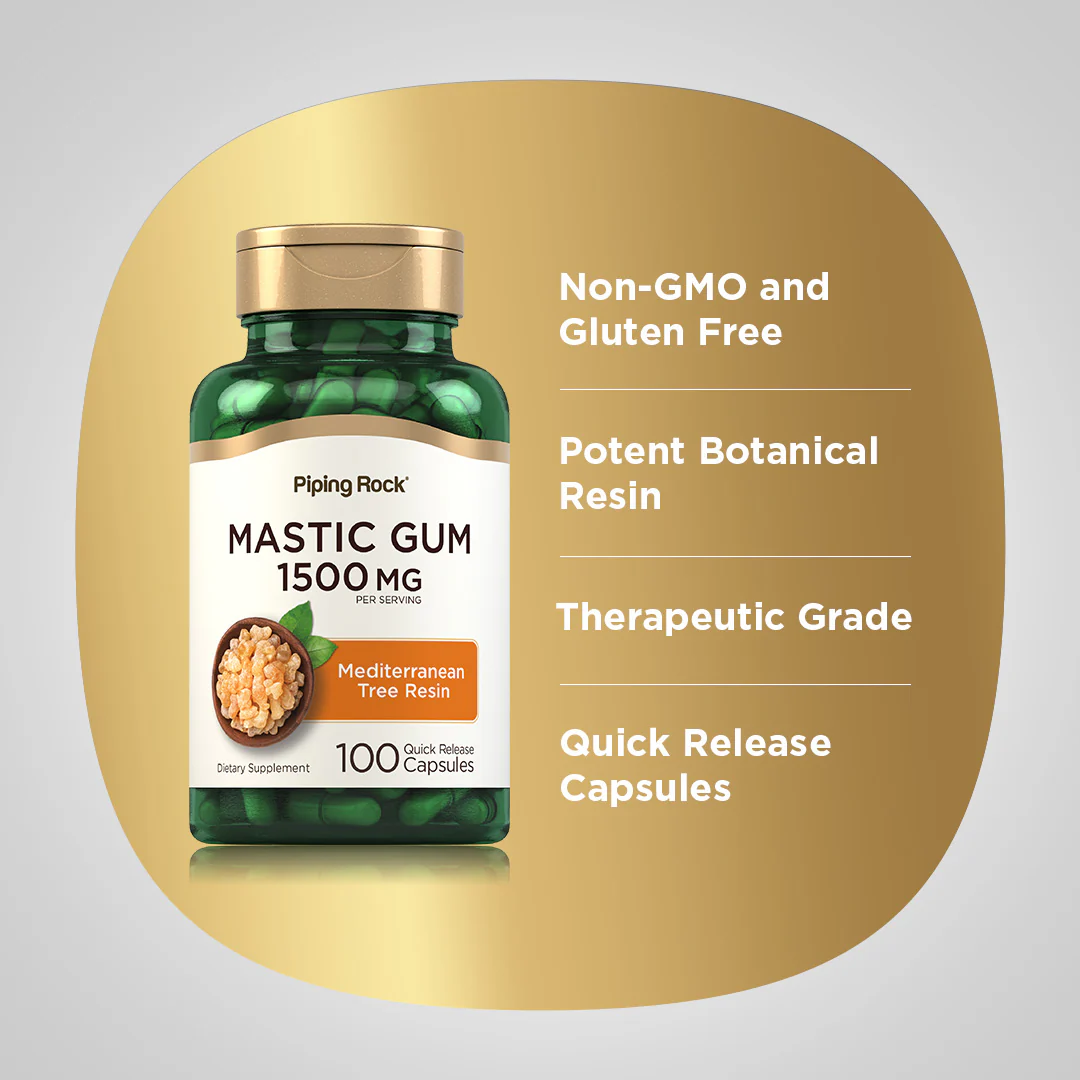 Mastic Gum, 1500 mg (per serving), 100 Quick Release Capsules - Image 3