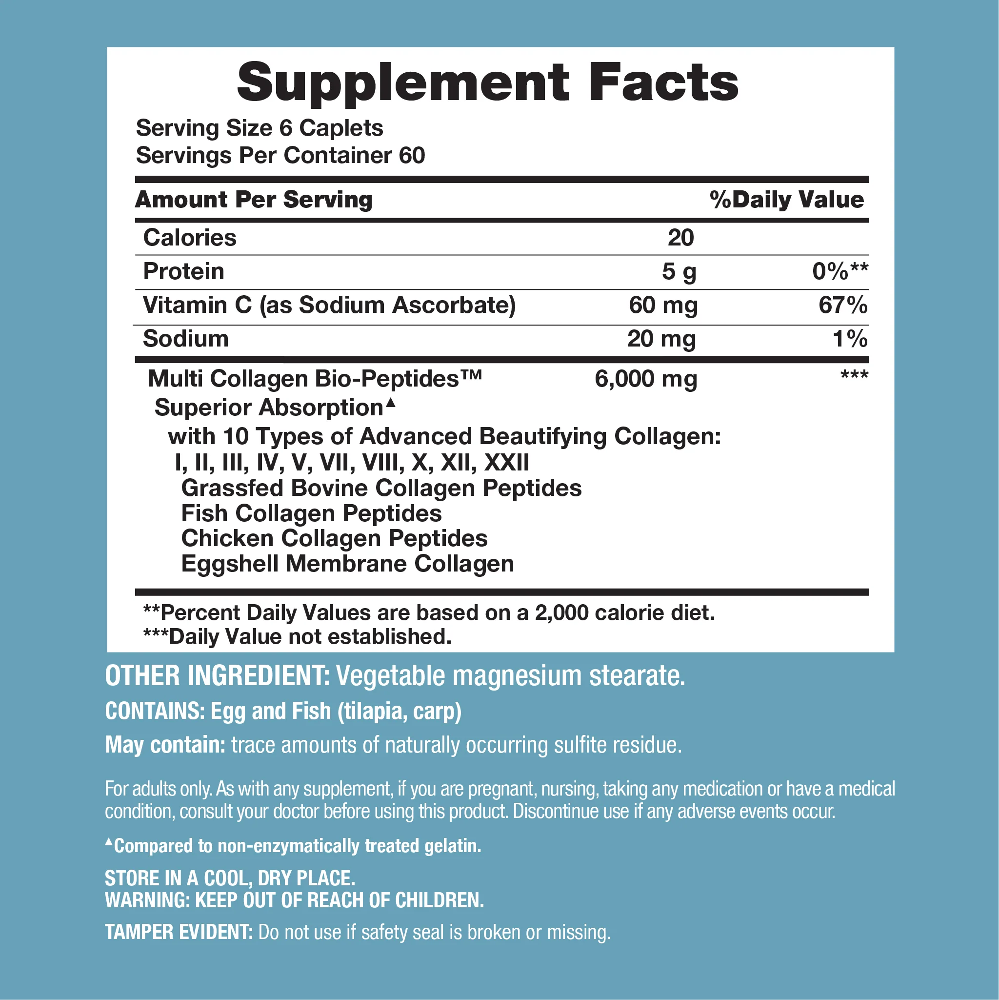 Multi Collagen Bio-Peptides, 360 Caplets - Image 2