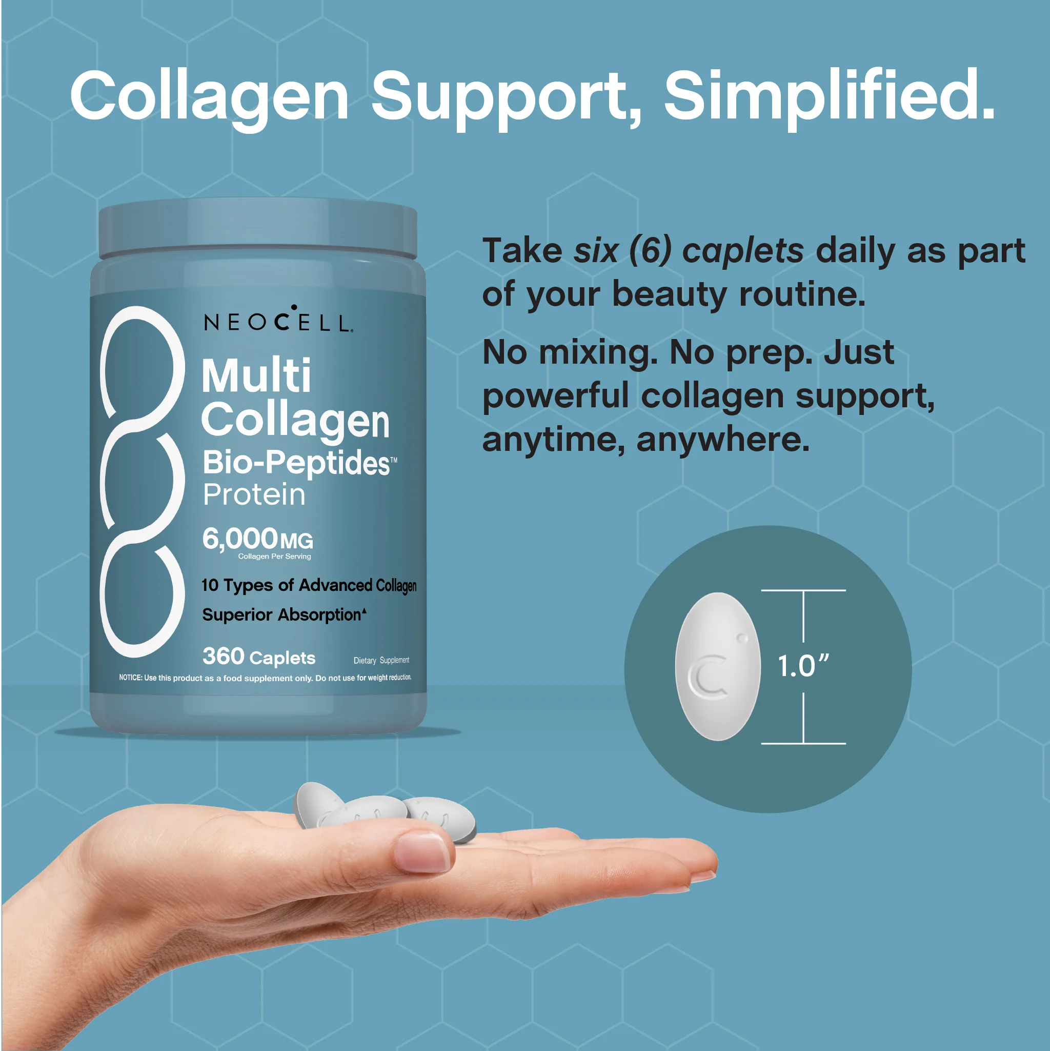 Multi Collagen Bio-Peptides, 360 Caplets - Image 4