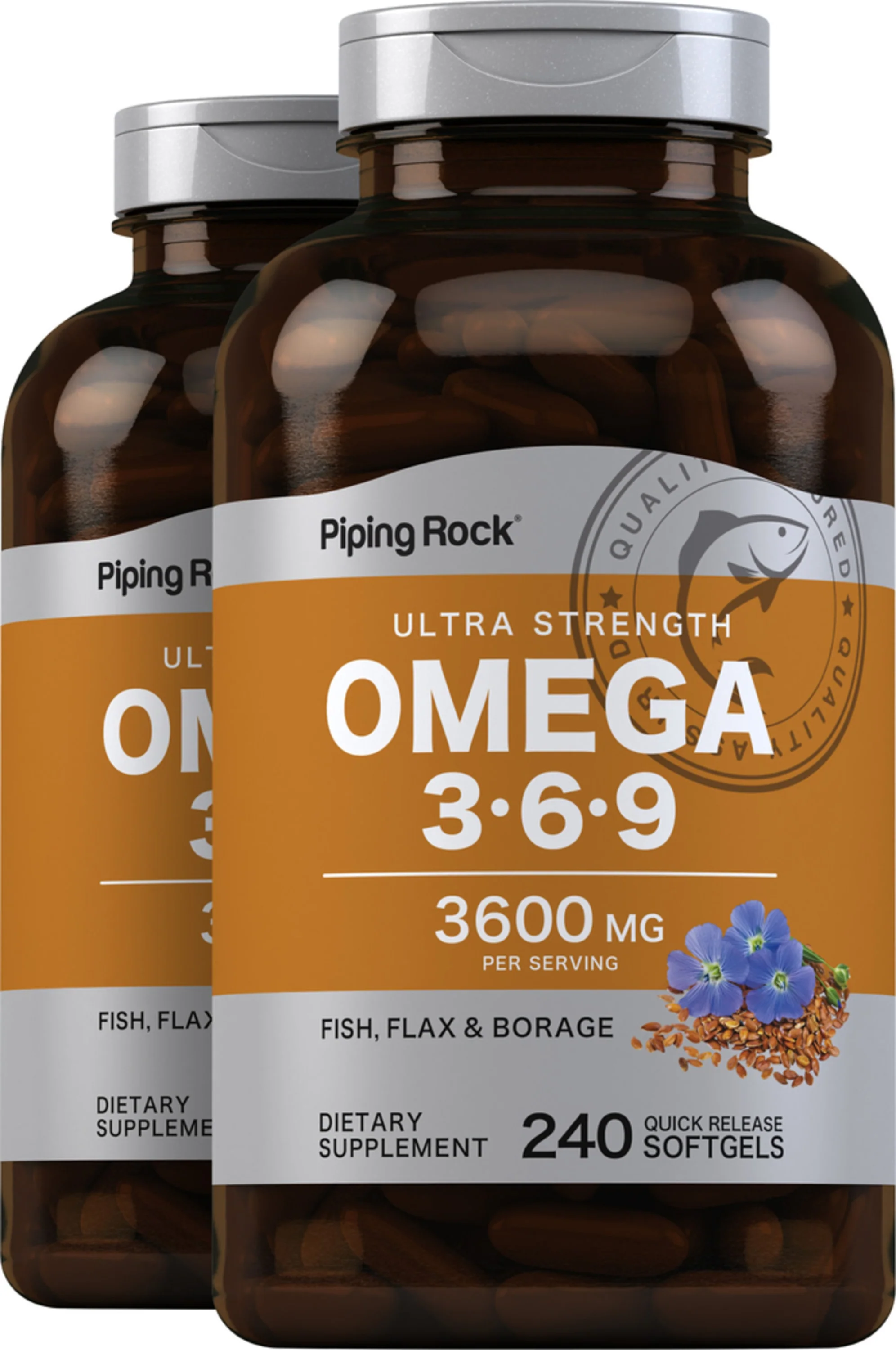 Multi Omega 3-6-9 Fish, Flax & Borage, 240 Quick Release Softgels, 2 Bottles
