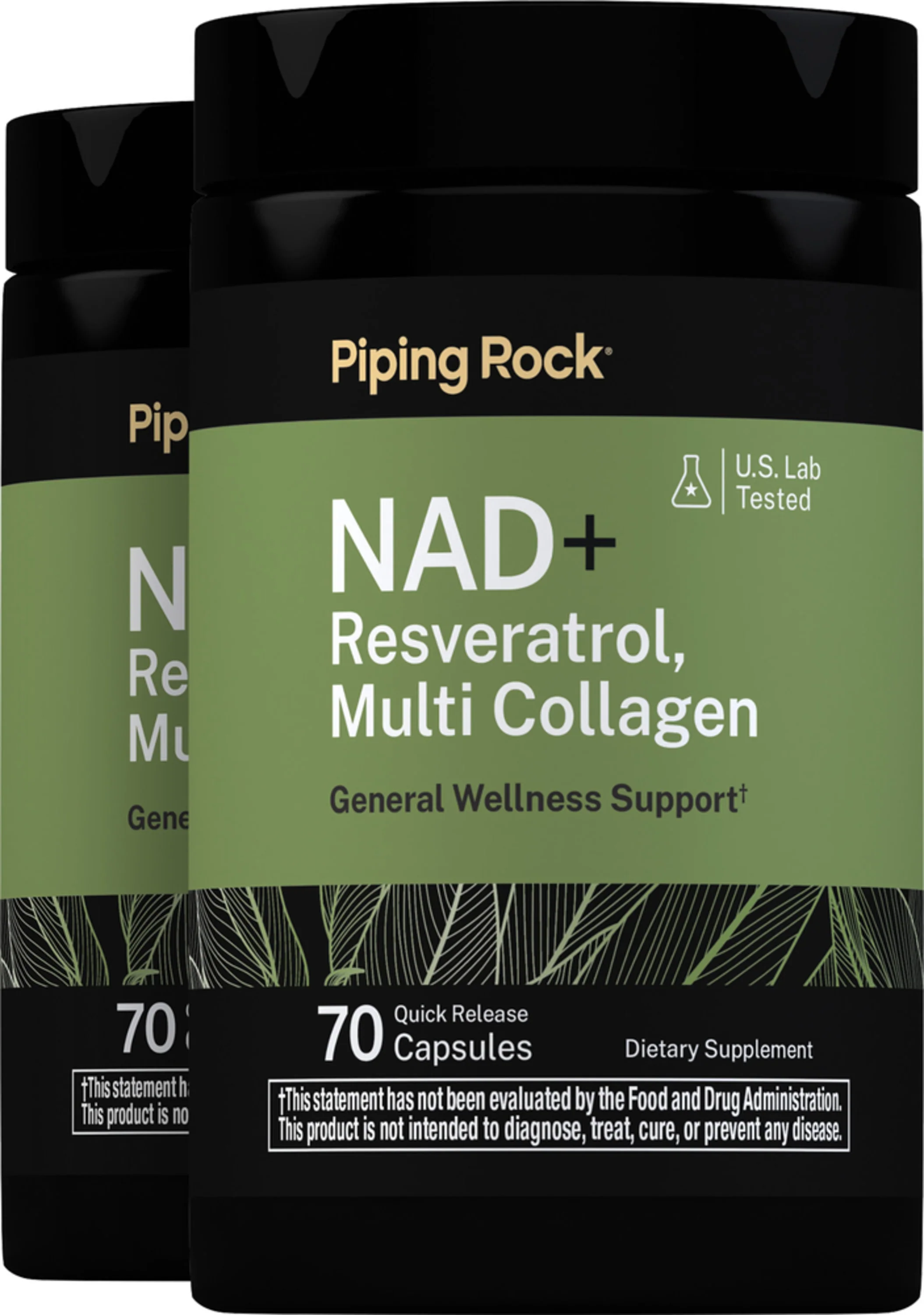 NAD + Resveratrol, Multi Collagen, 70 Quick Release Capsules, 2 Bottles