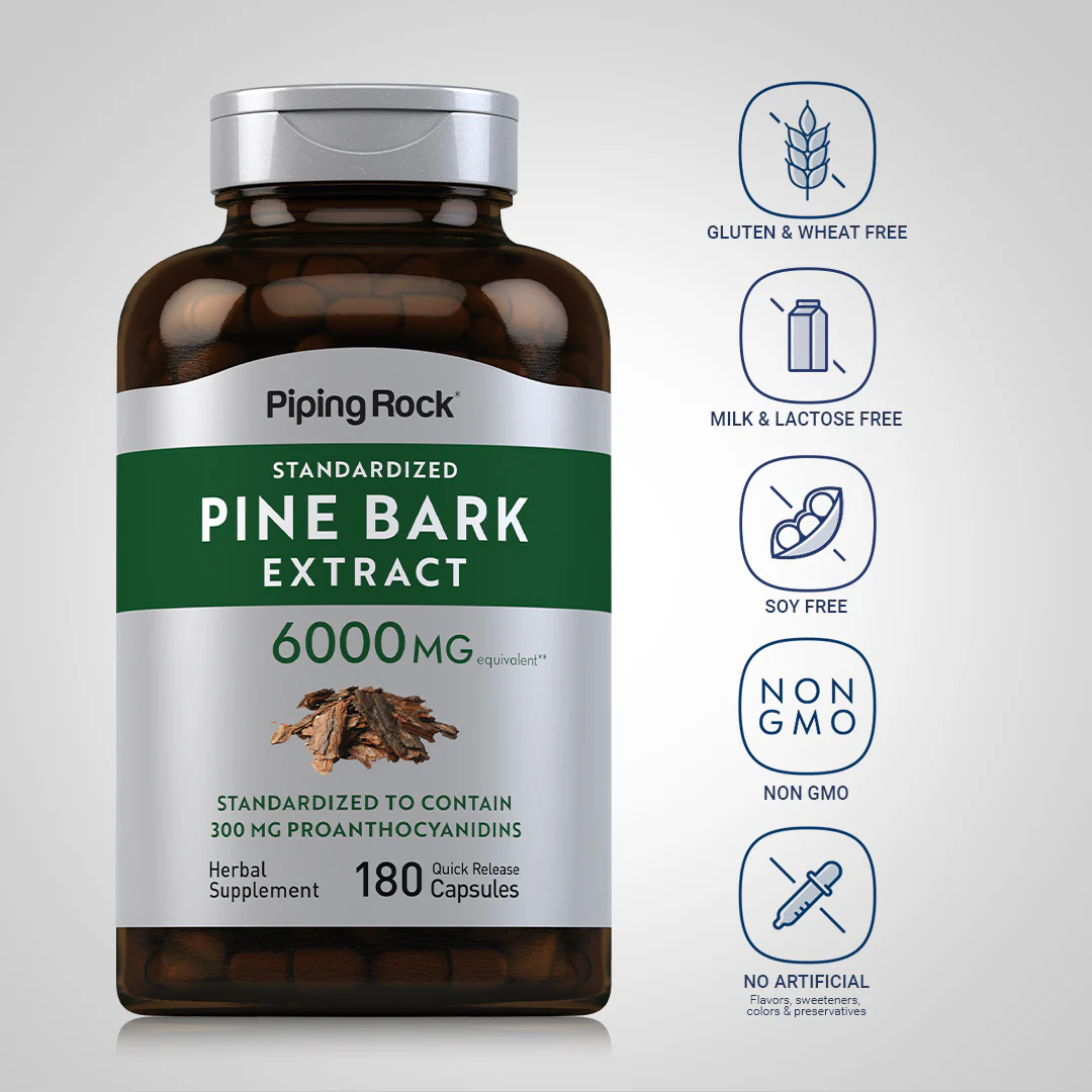 Pine Bark Extract, 6000 mg, 180 Quick Release Capsules - Image 5