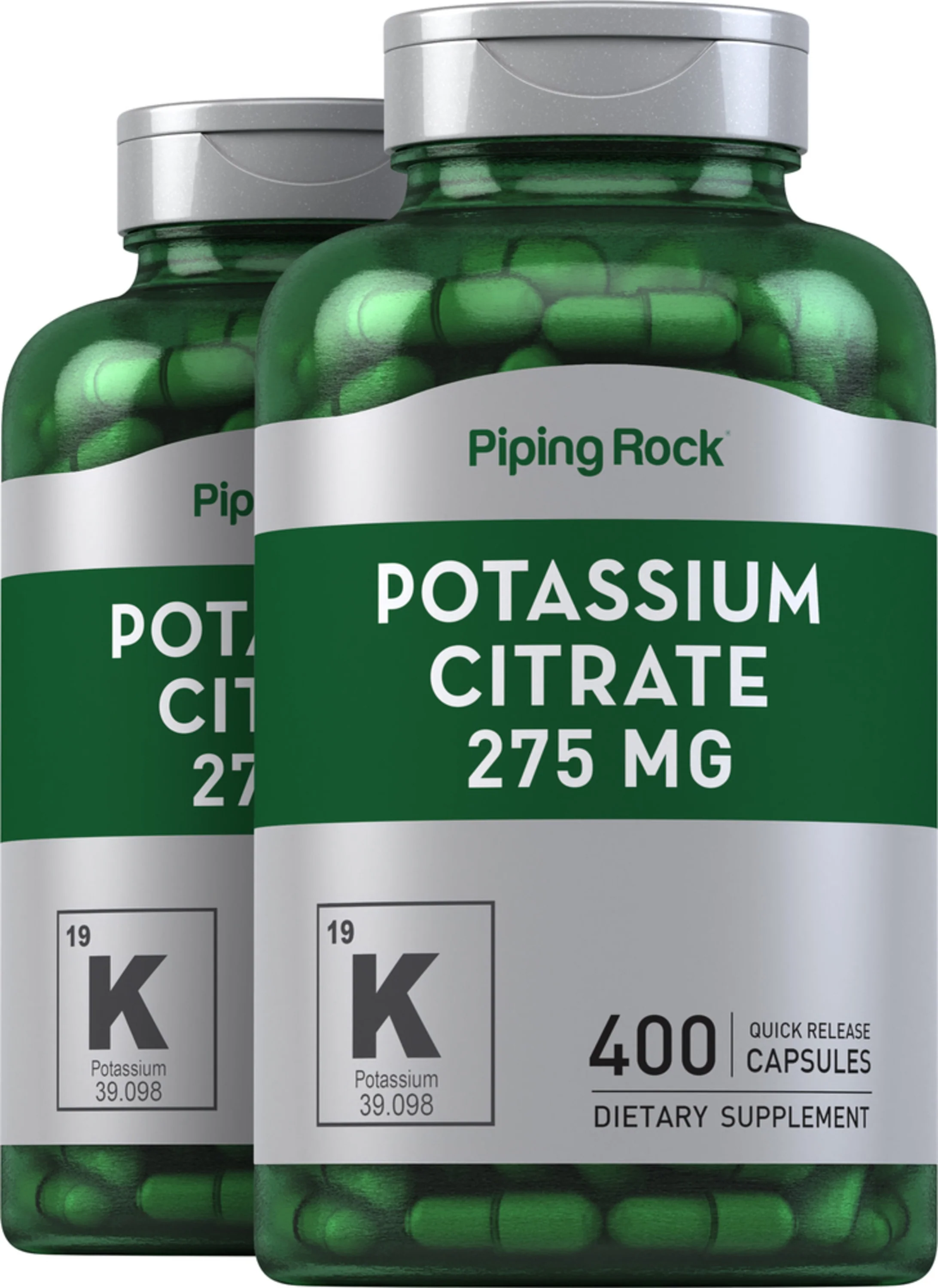 Potassium Citrate, 275 mg, 400 Quick Release Capsules, 2 Bottles