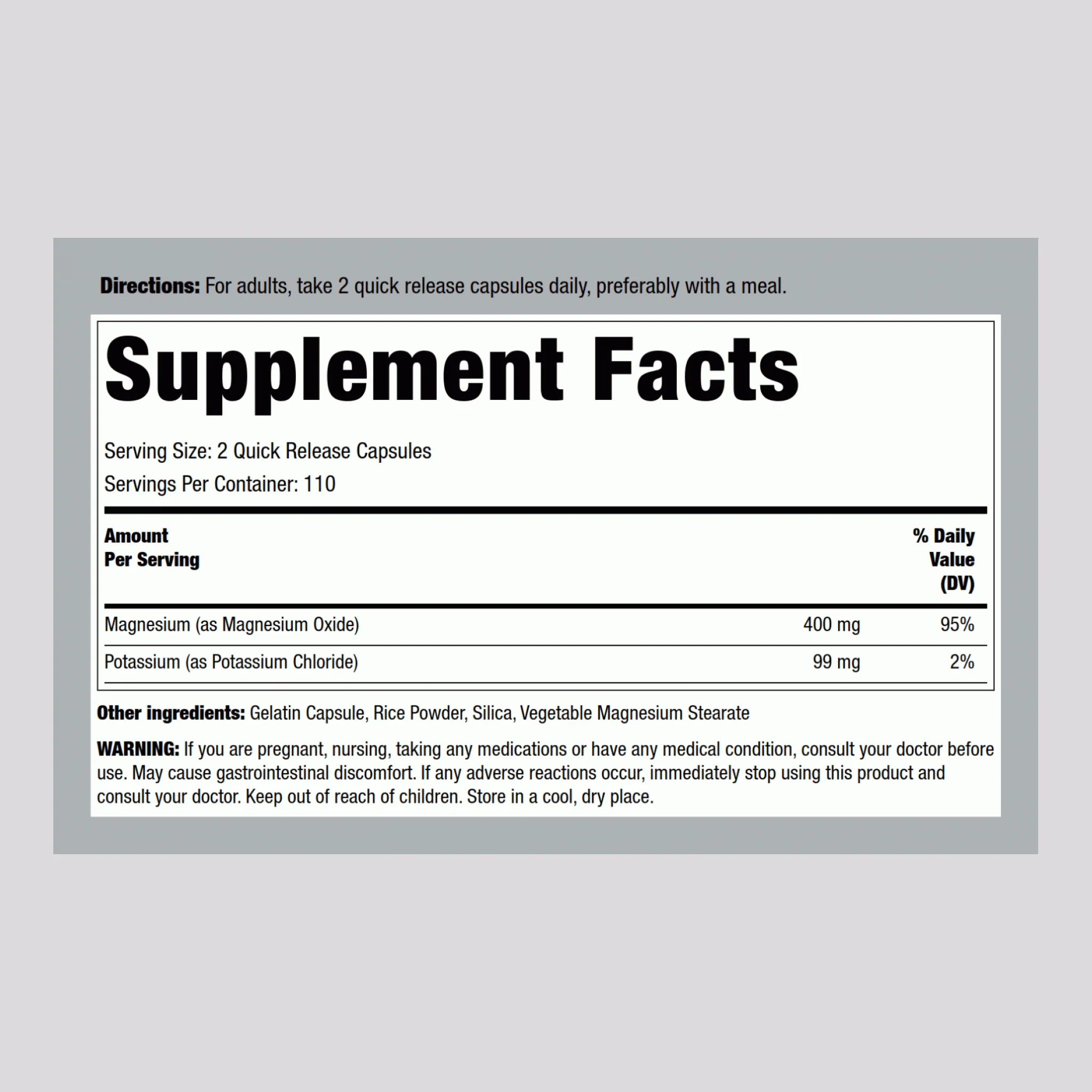 Potassium Magnesium, 220 Quick Release Capsules - Image 3