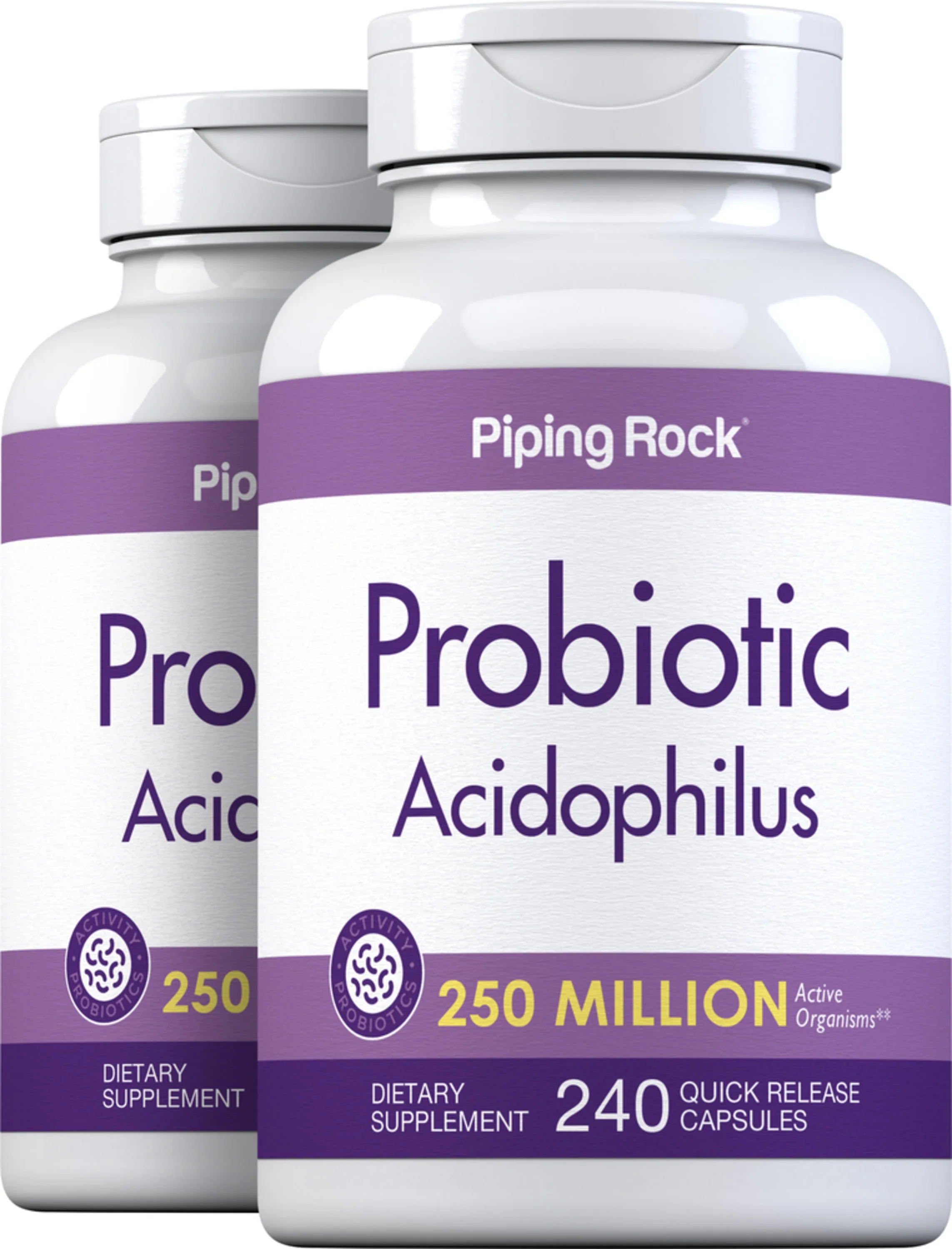 Probiotic Acidophilus 250 Million Organisms, 240 Quick Release Capsules, 2 Bottles