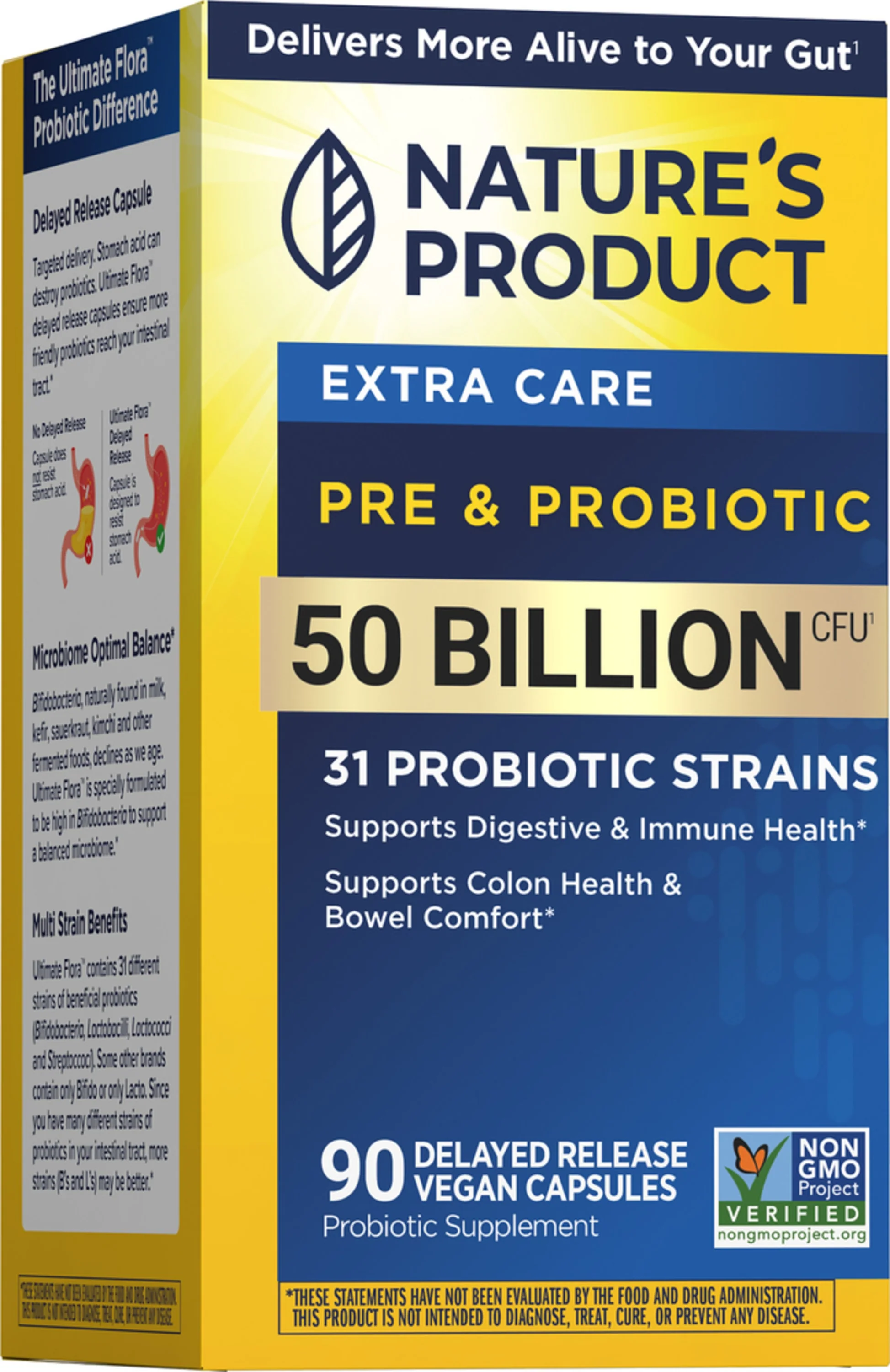 Probiotic with Prebiotic 50 Billion, 90 Delayed Release Vegan Caps