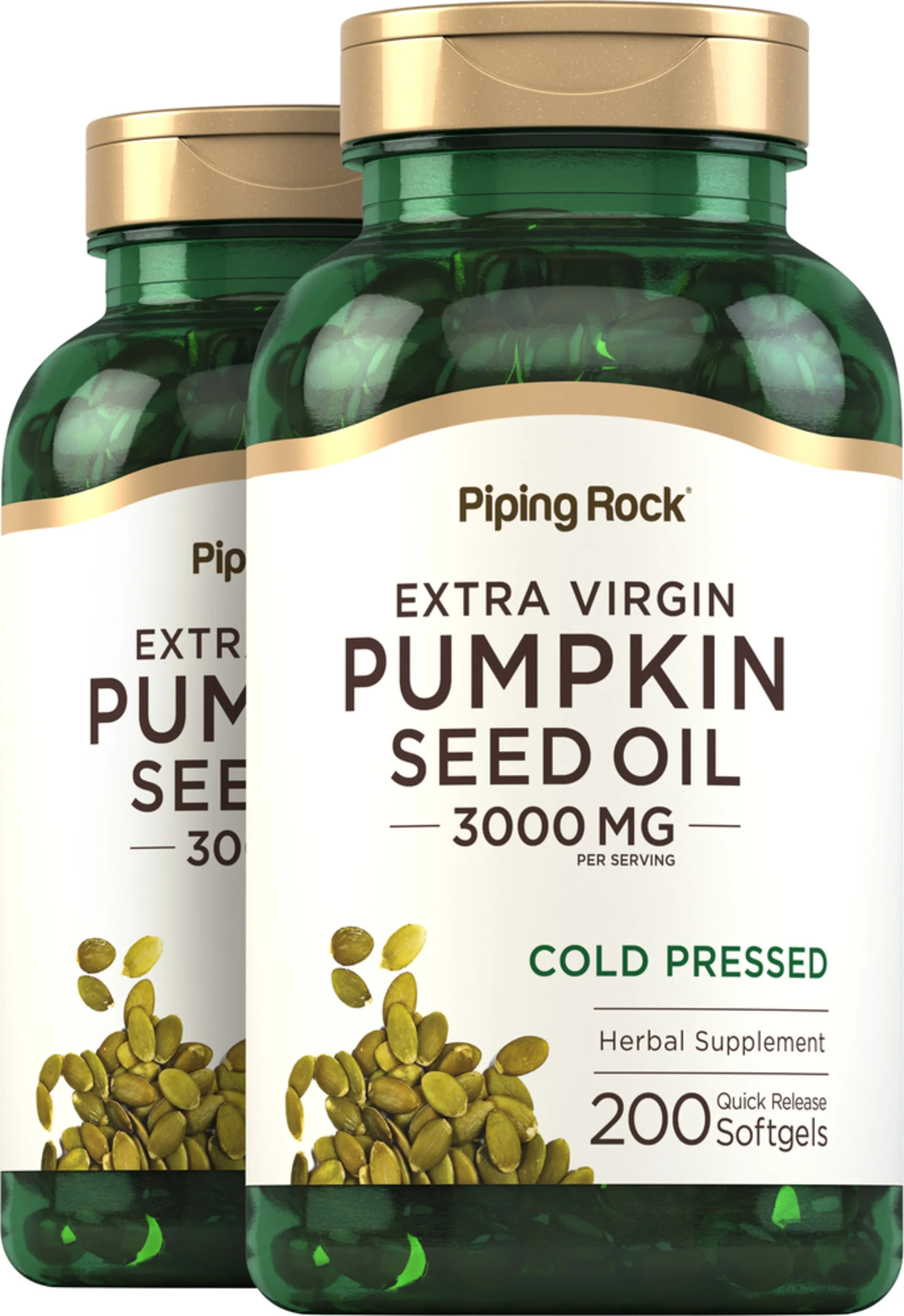 Pumpkin Seed Oil, 3000 mg (per serving), 200 Quick Release Softgels, 2 Bottles
