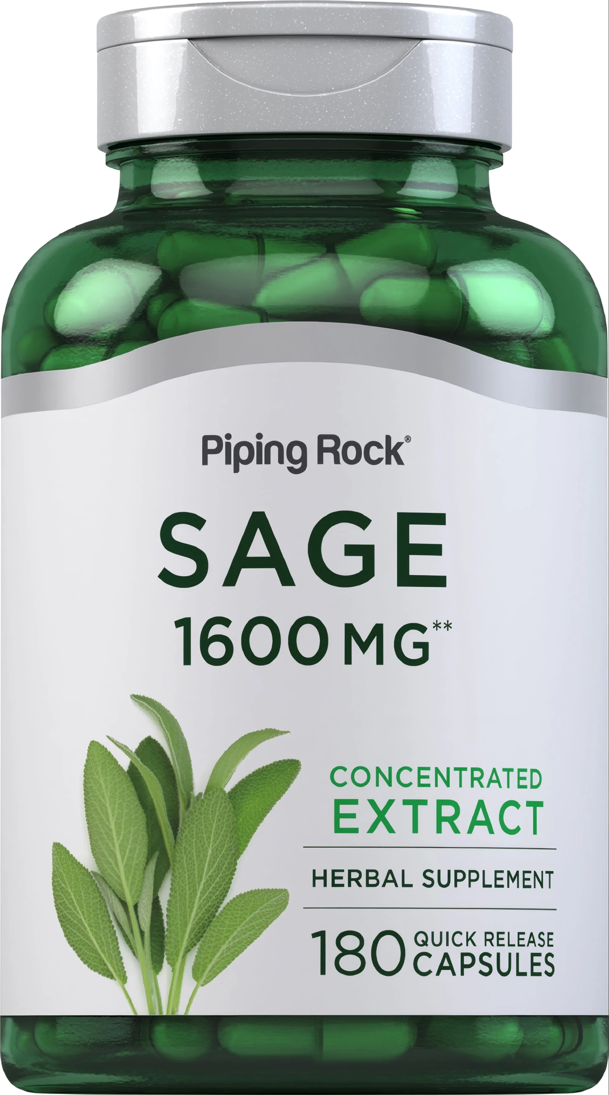 Sage, 1600 mg, 180 Quick Release Capsules